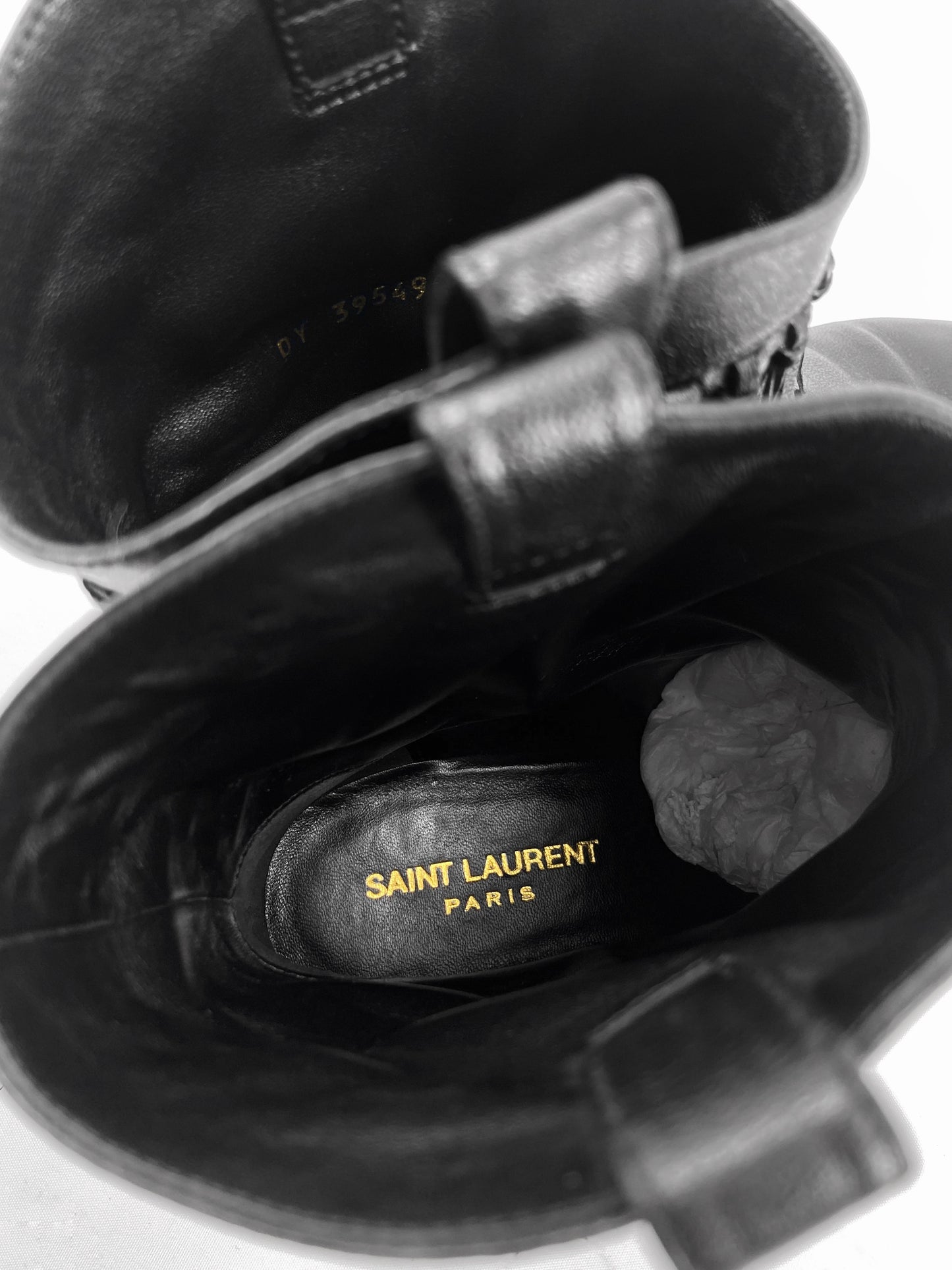 Saint Laurent Hedi Slimane Black Fringed Western Boot 37