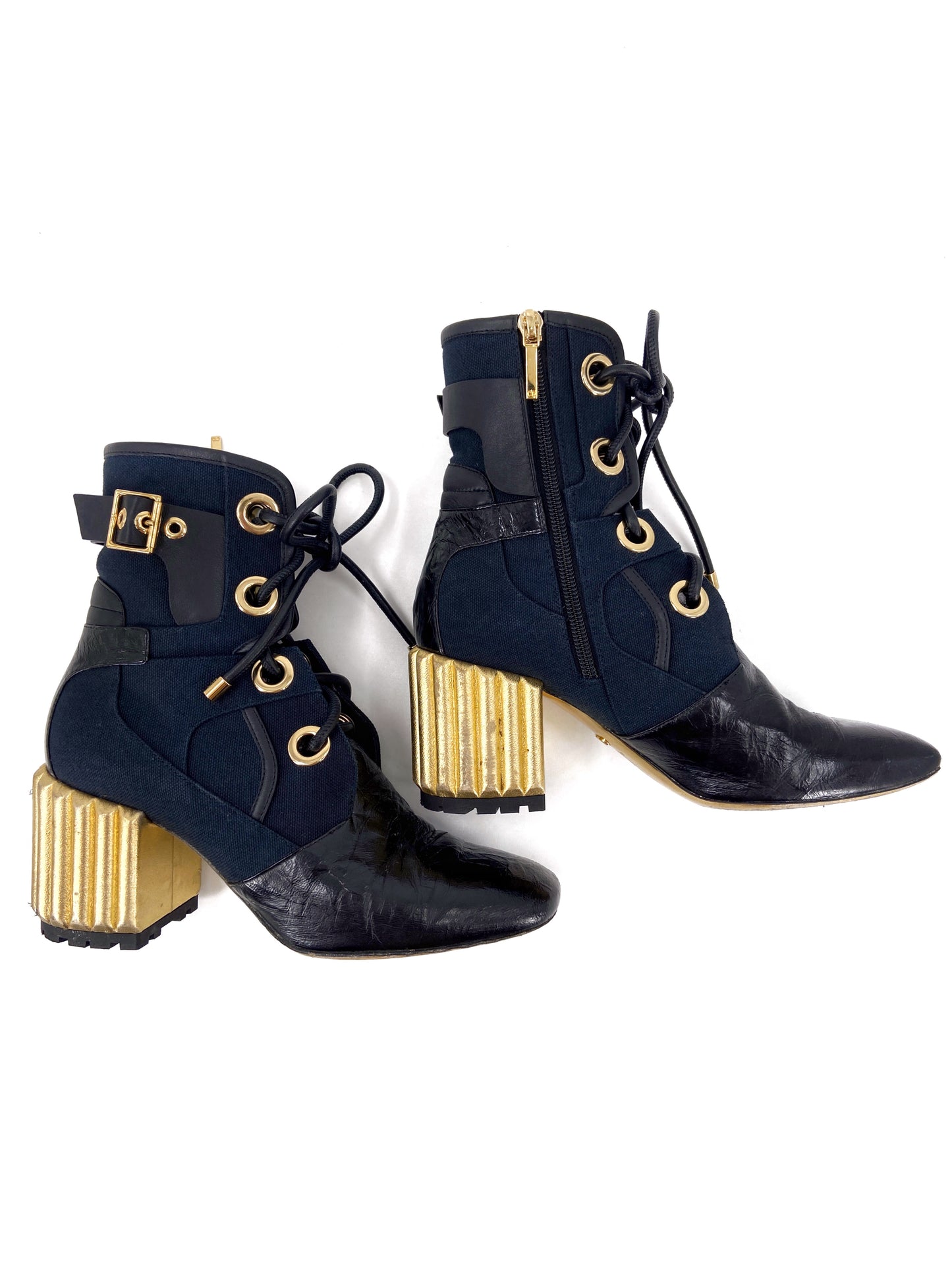 Christian Dior 2017 Glorious Belted Lambskin Leather Boots 37