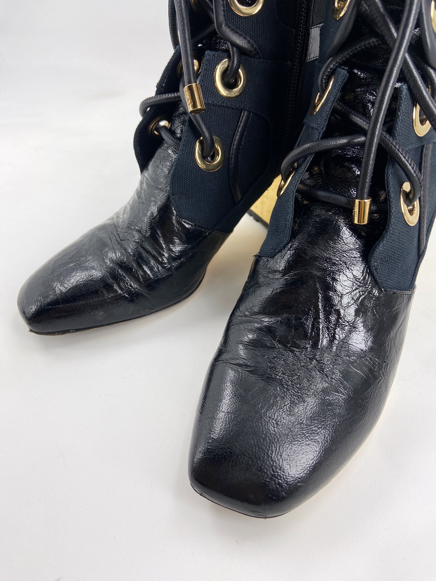 Christian Dior 2017 Glorious Belted Lambskin Leather Boots 37
