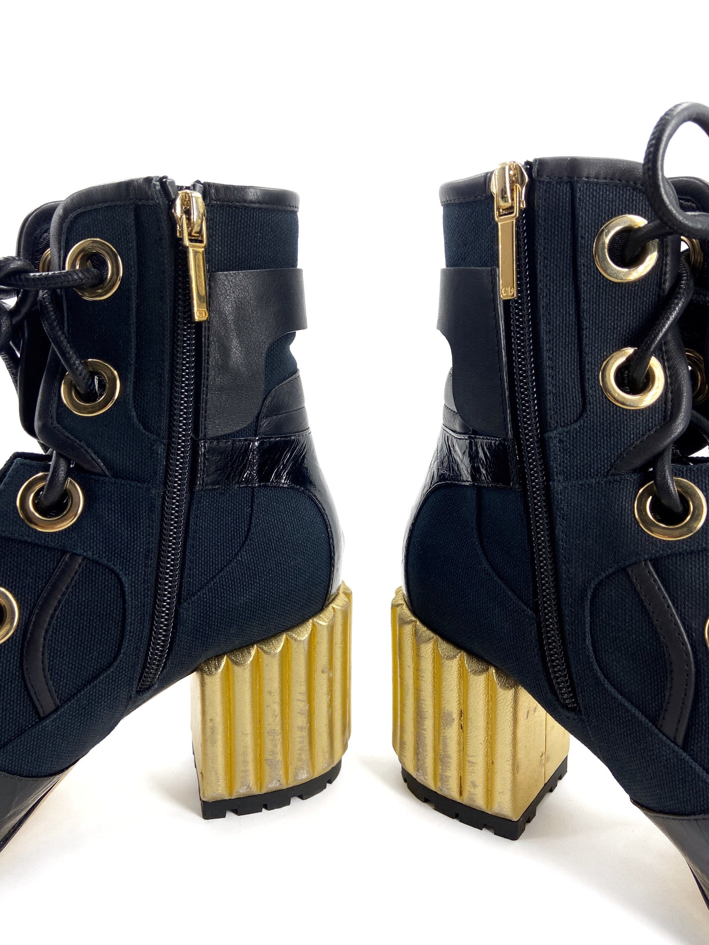 Christian Dior 2017 Glorious Belted Lambskin Leather Boots 37