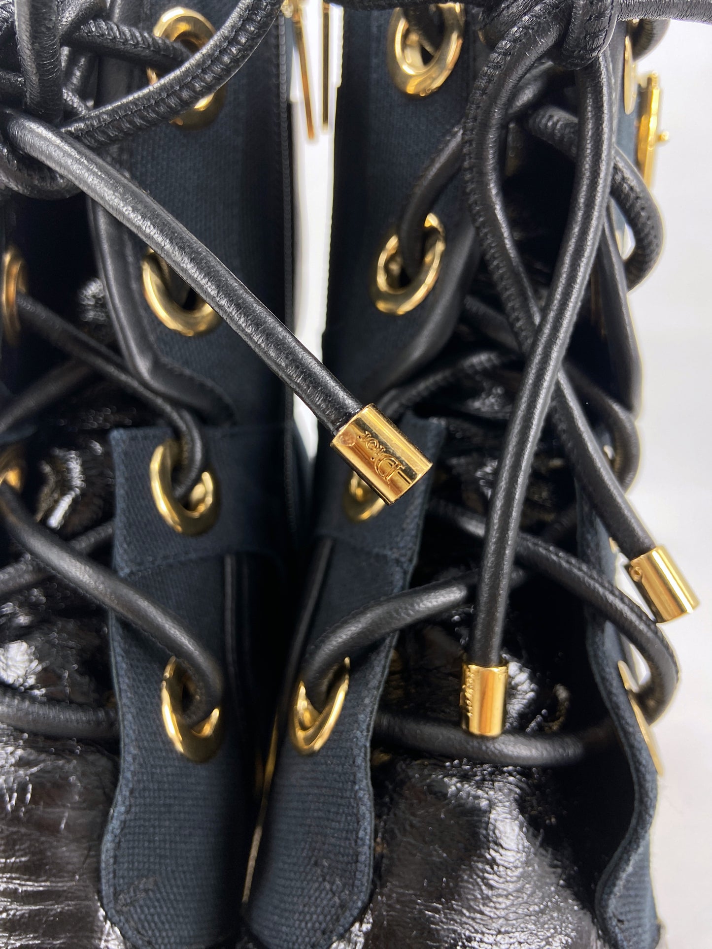 Christian Dior 2017 Glorious Belted Lambskin Leather Boots 37