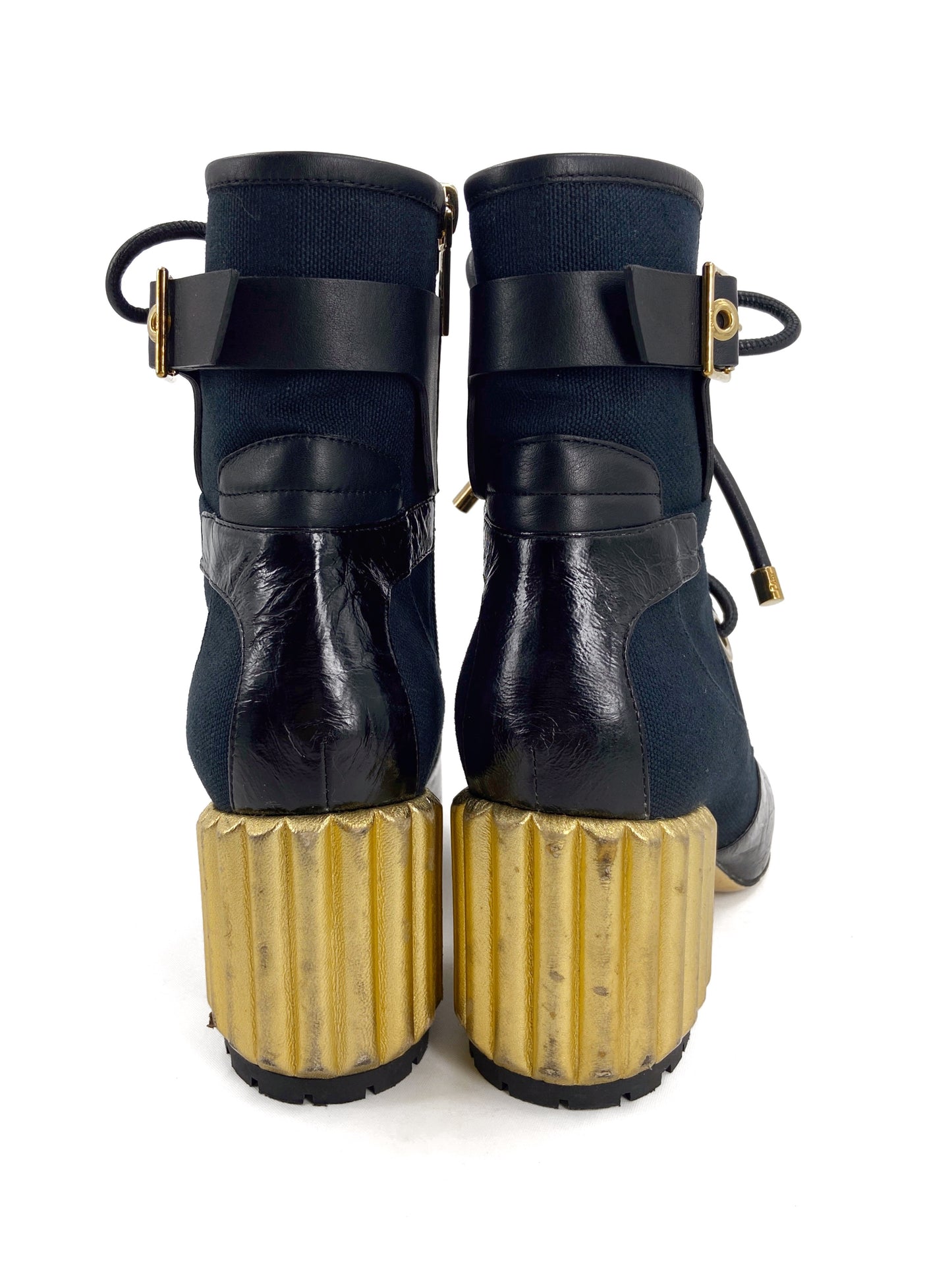 Christian Dior 2017 Glorious Belted Lambskin Leather Boots 37