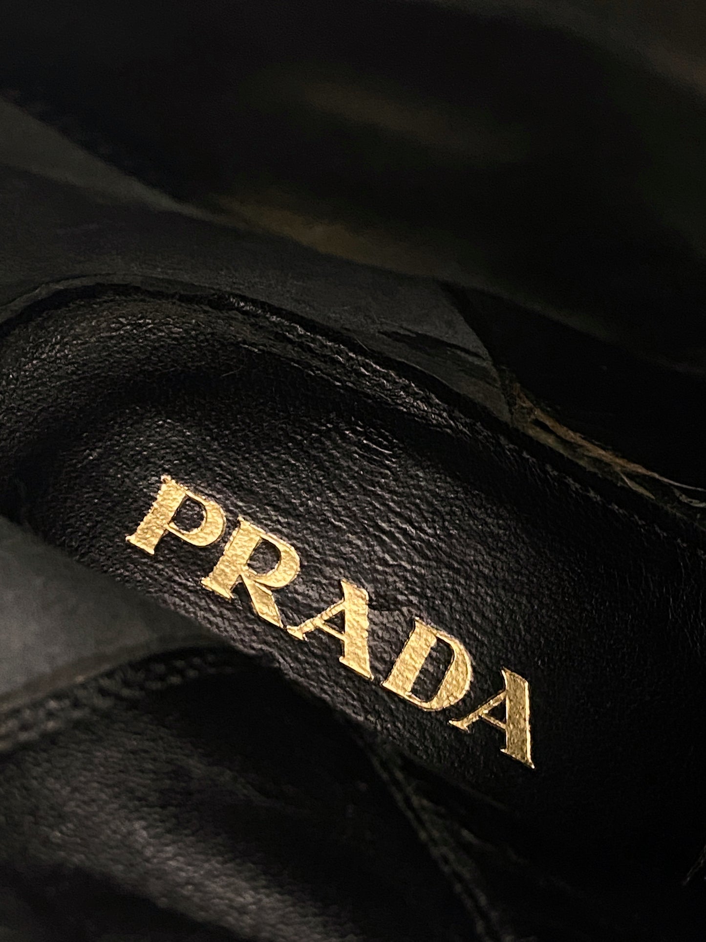 Prada Shearling Fur Buckle Strap Ankle Boots