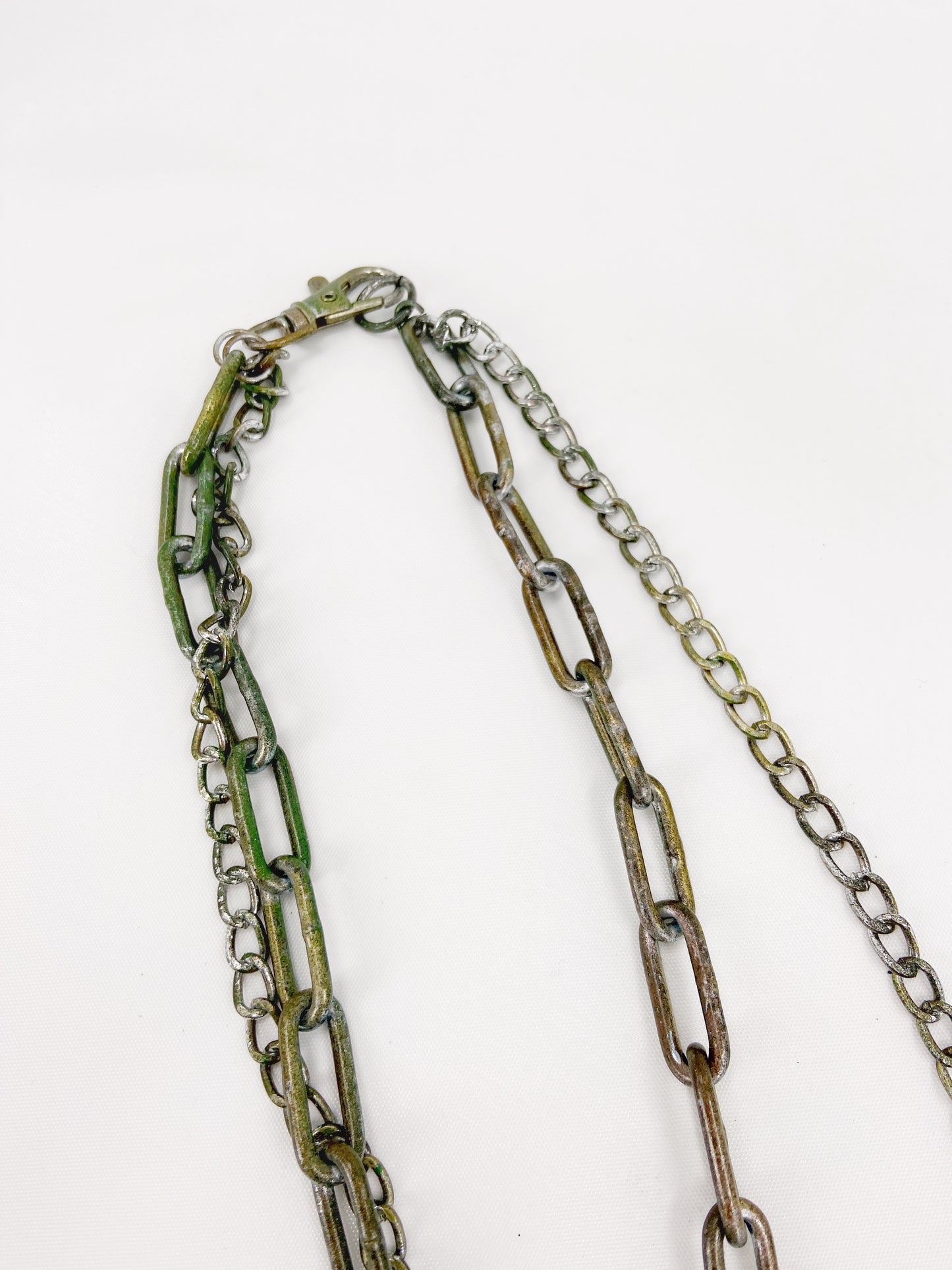 Jean Paul Gaultier 90s Sample Skull Lock Key Cross Double Chain Necklace