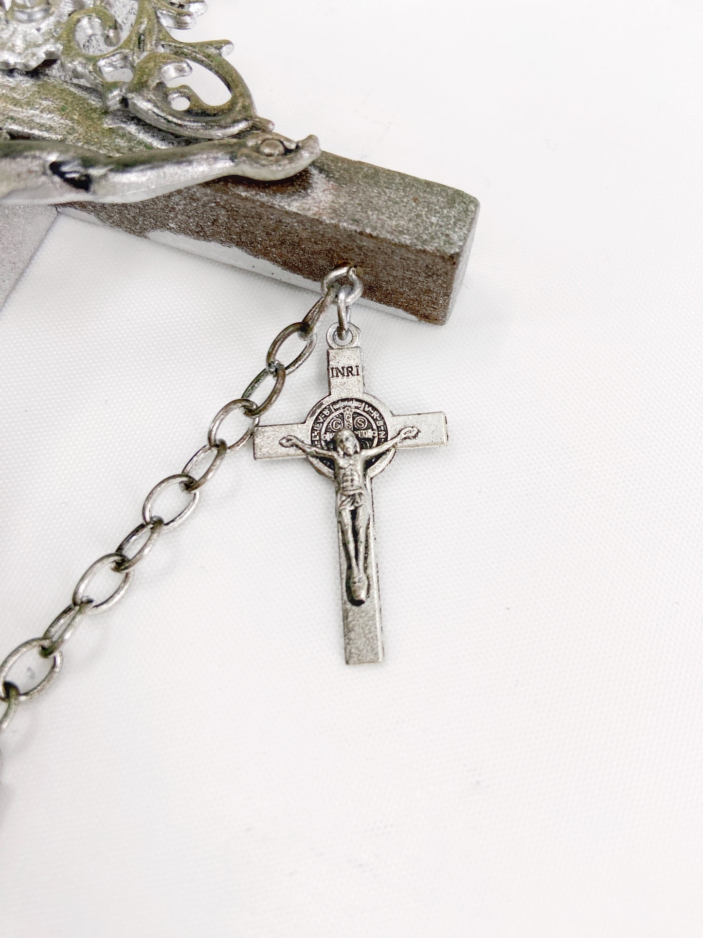 Jean Paul Gaultier 90S Sample 1/1 XXL Silver 5 Crucifix Cross Deer Chain Necklace