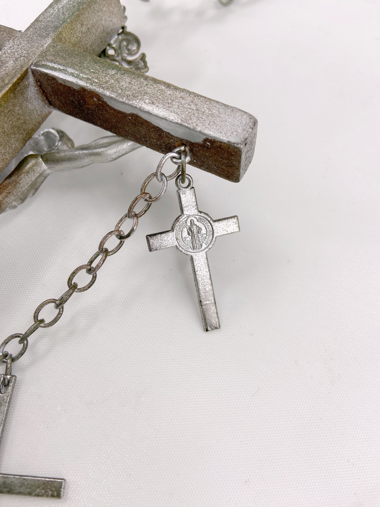 Jean Paul Gaultier 90S Sample 1/1 XXL Silver 5 Crucifix Cross Deer Chain Necklace