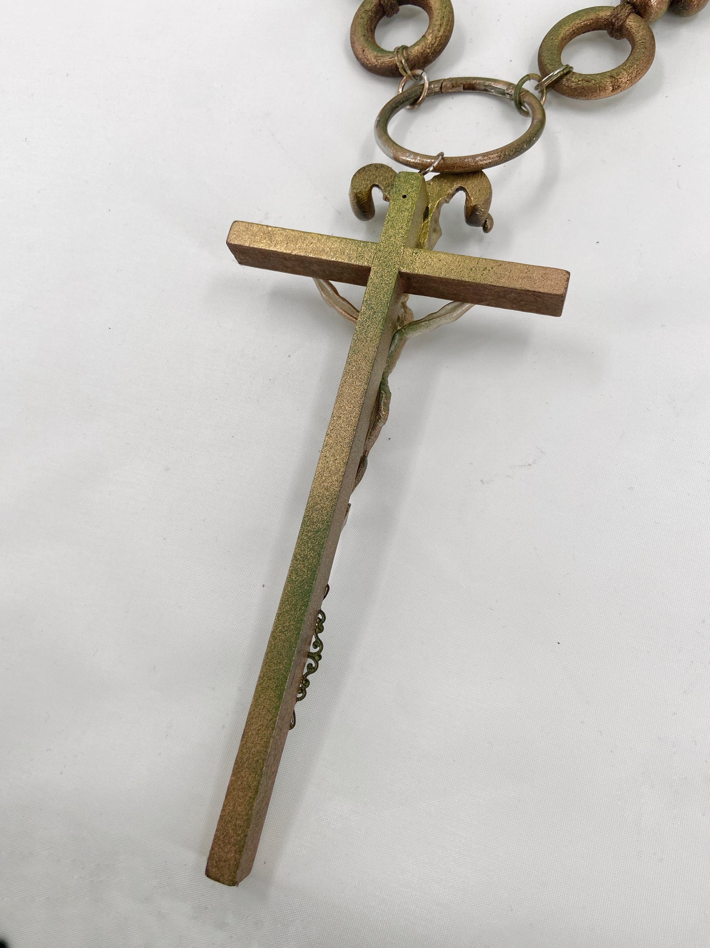 Jean Paul Gaultier 90S Sample 1/1 XXL Crucifix Cross Skull Giant Beaded Rings Necklace