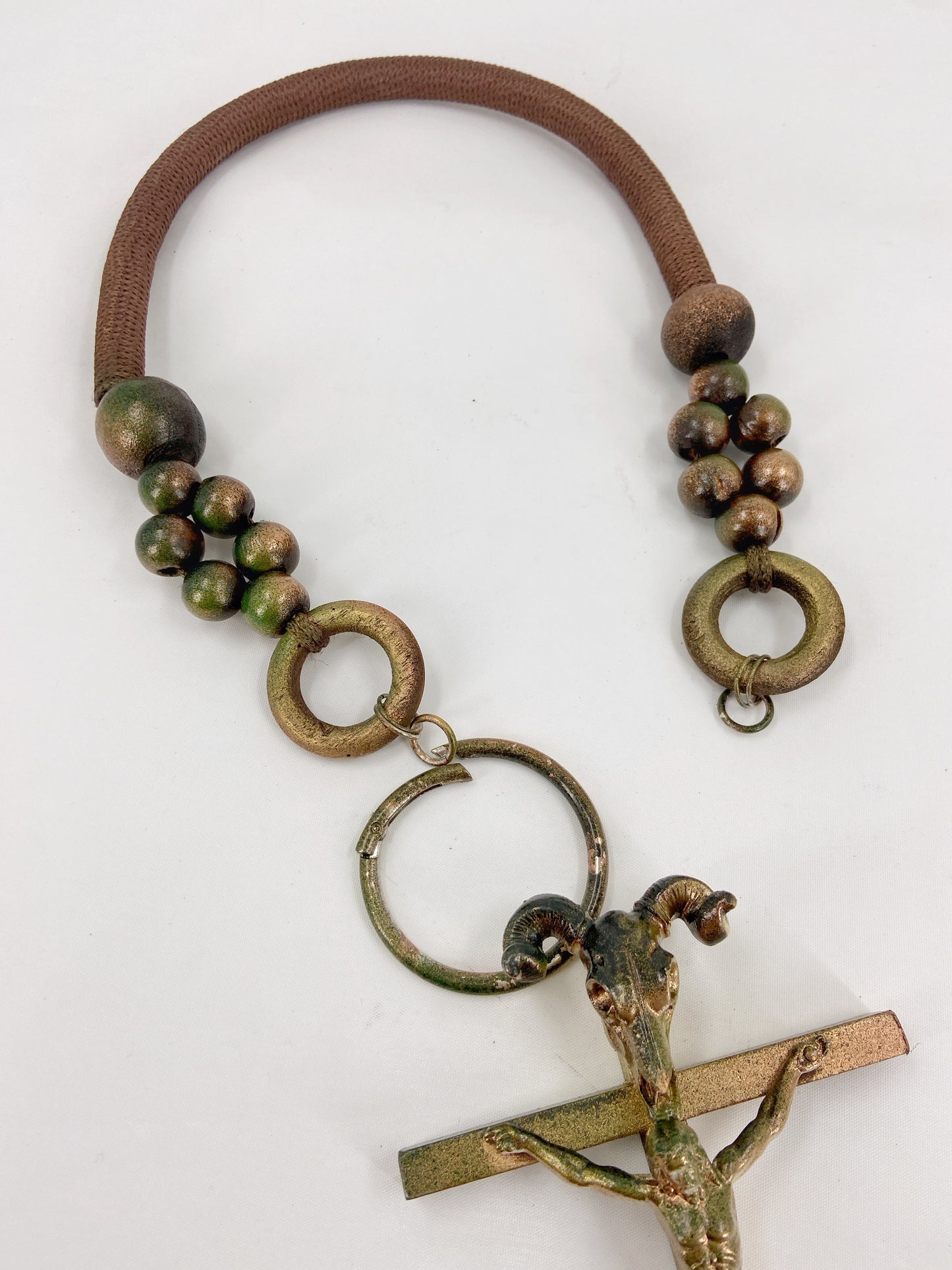 Jean Paul Gaultier 90S Sample 1/1 XXL Crucifix Cross Skull Giant Beaded Rings Necklace