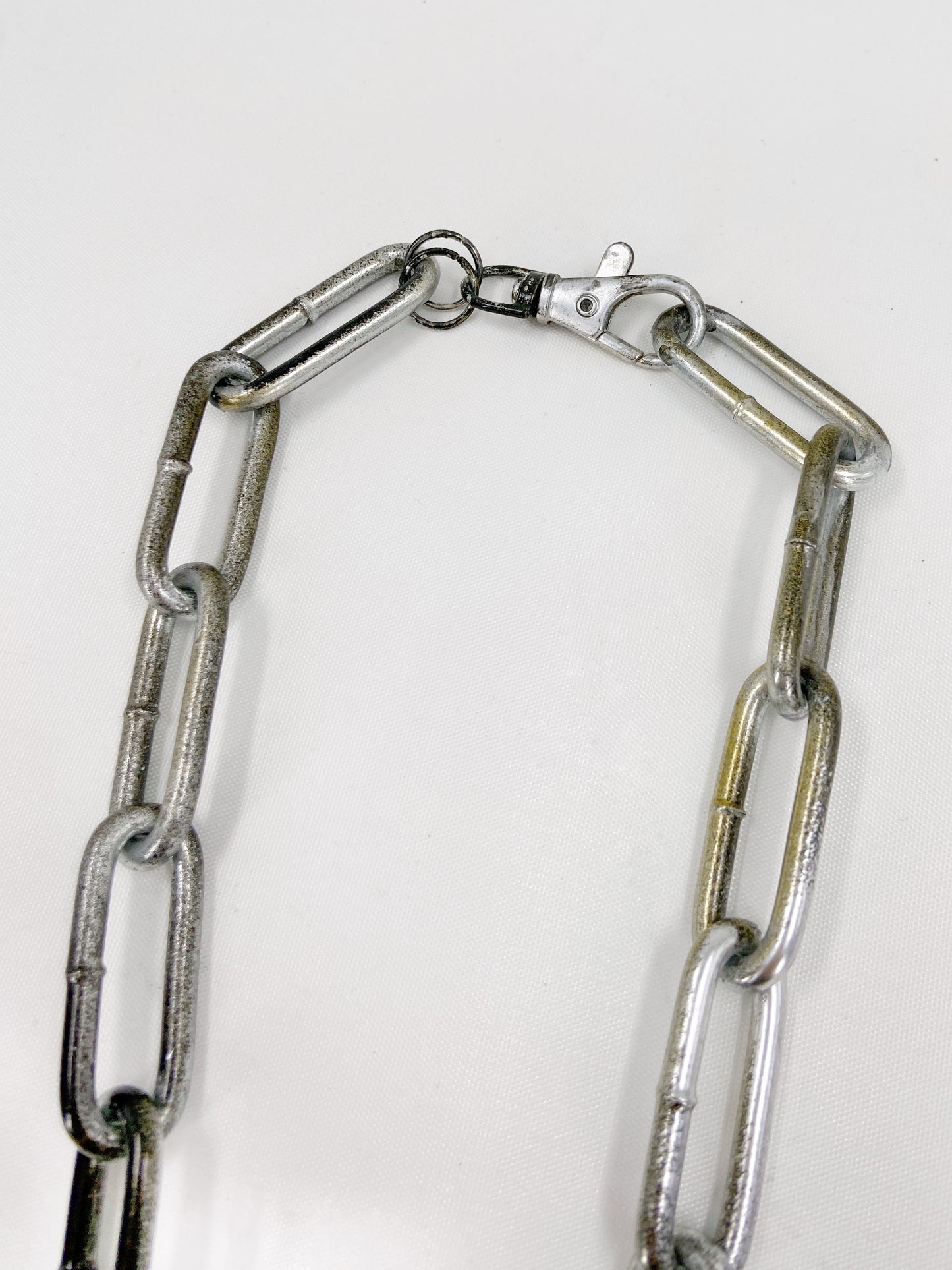 Jean Paul Gaultier 90S Sample 1/1 XXL Silver Crucifix Cross Bull Skull Spiked Chain Necklace