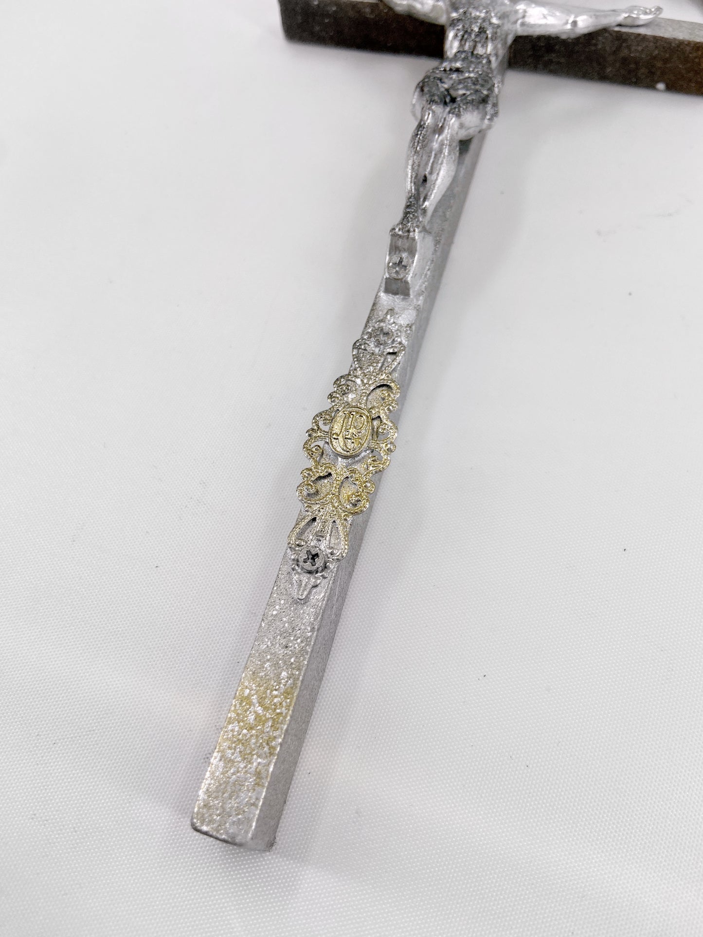 Jean Paul Gaultier 90S Sample 1/1 XXL Silver Crucifix Cross Bull Skull Spiked Chain Necklace