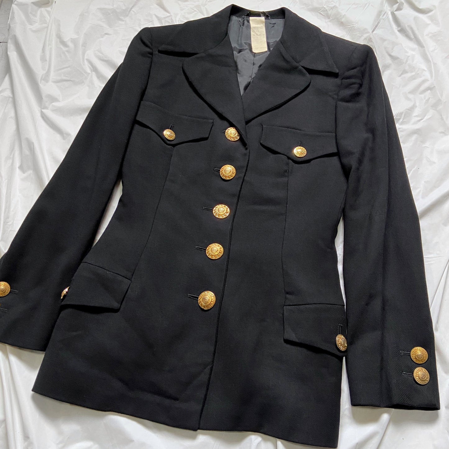 Gianni Versace Spring 1994 Gold Medusa Button Blazer