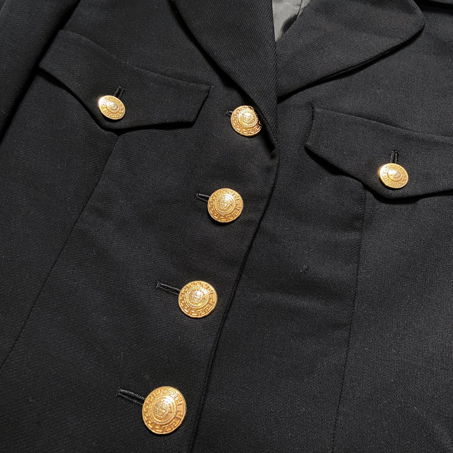 Gianni Versace Spring 1994 Gold Medusa Button Blazer