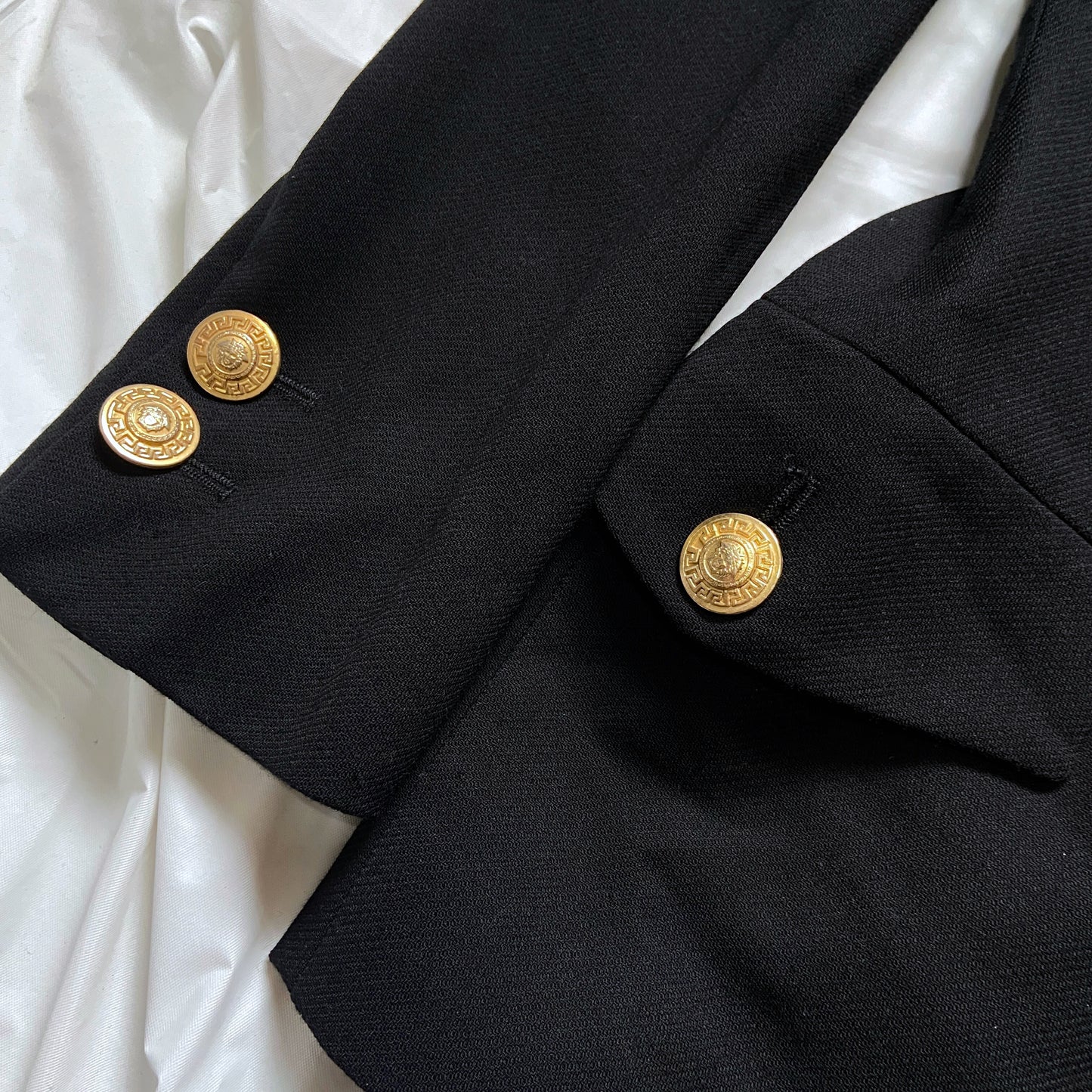 Gianni Versace Spring 1994 Gold Medusa Button Blazer