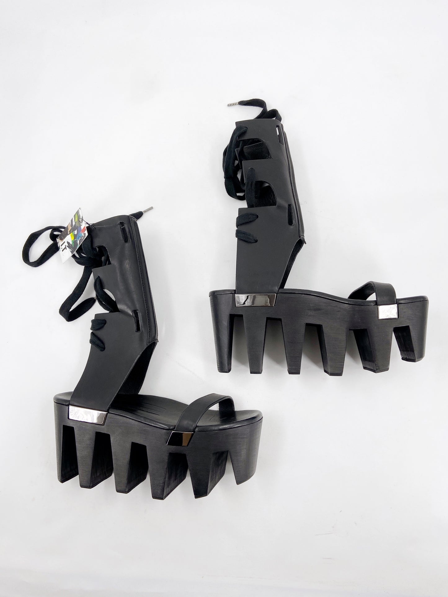 Rick Owens spring 2015 Faun Platform Geta Clog Sandal Boot 37