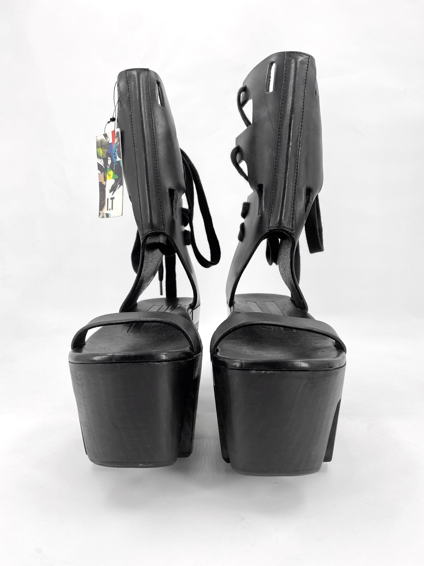 Rick Owens spring 2015 Faun Platform Geta Clog Sandal Boot 37