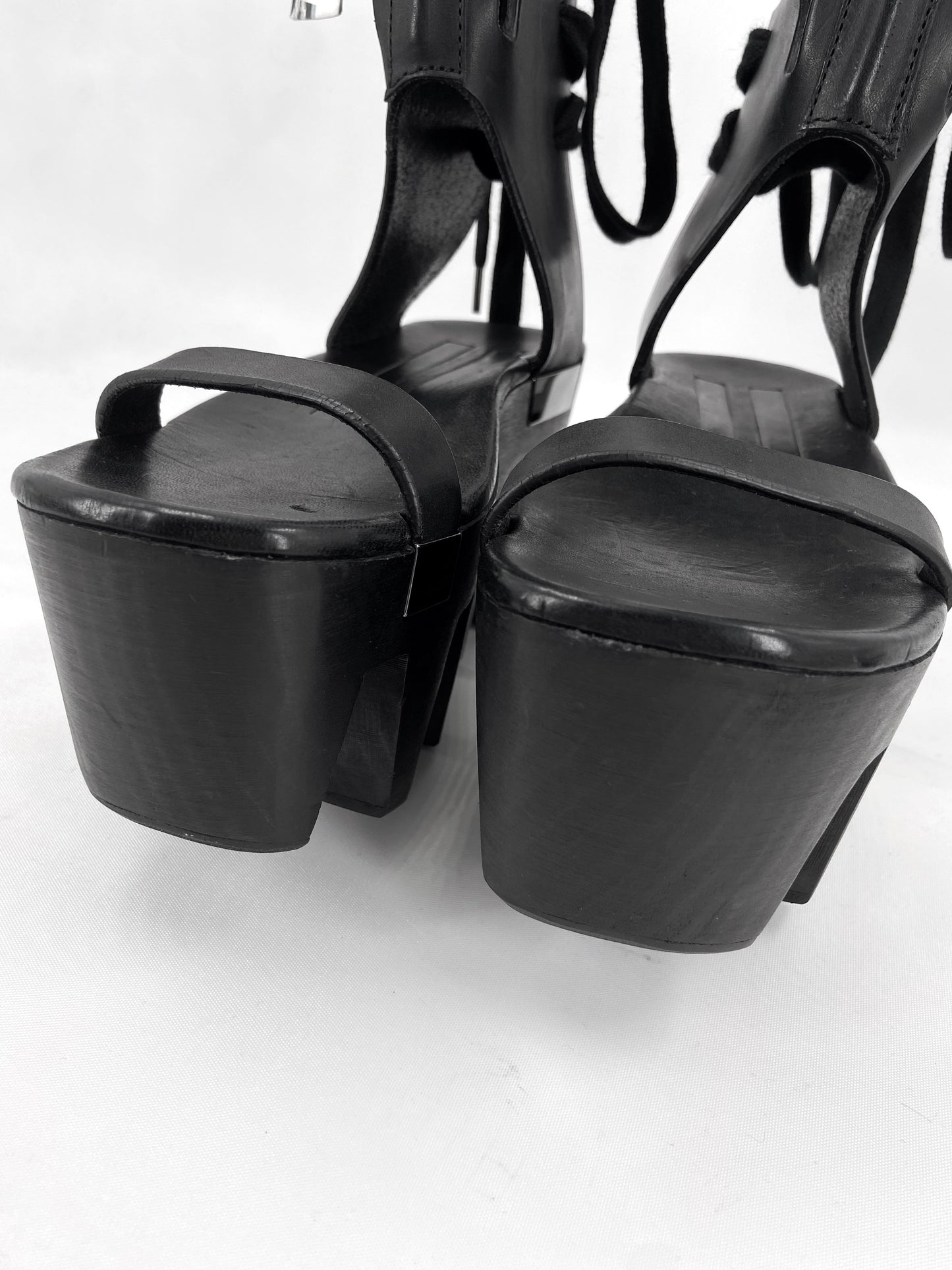 Rick Owens spring 2015 Faun Platform Geta Clog Sandal Boot 37