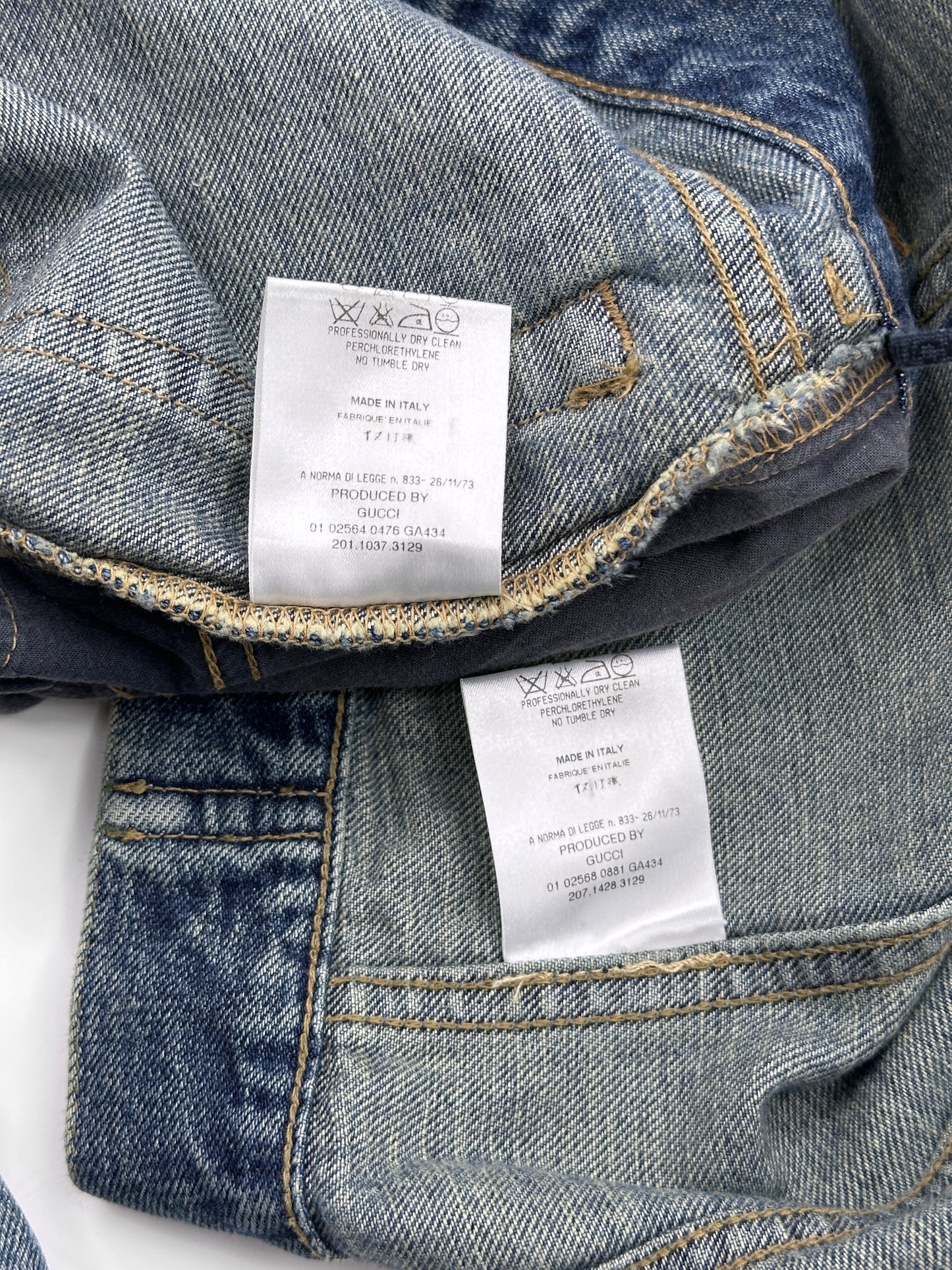 Gucci Spring 2001 Tom Ford Light Blue Denim Cropped Jacket Jeans Set 38