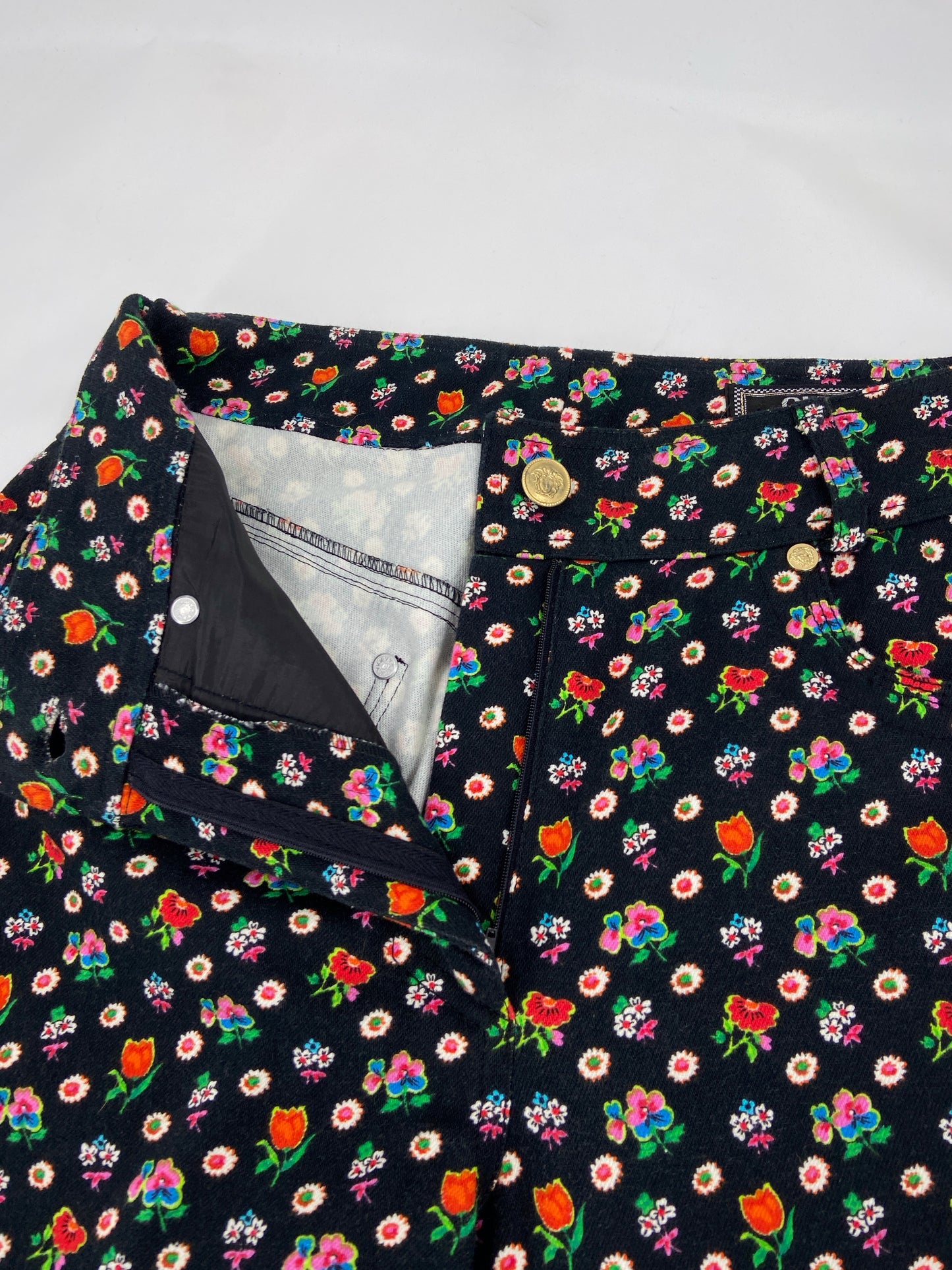 Gianni Versace Spring 1993 Iconic Floral Print Jeans 40