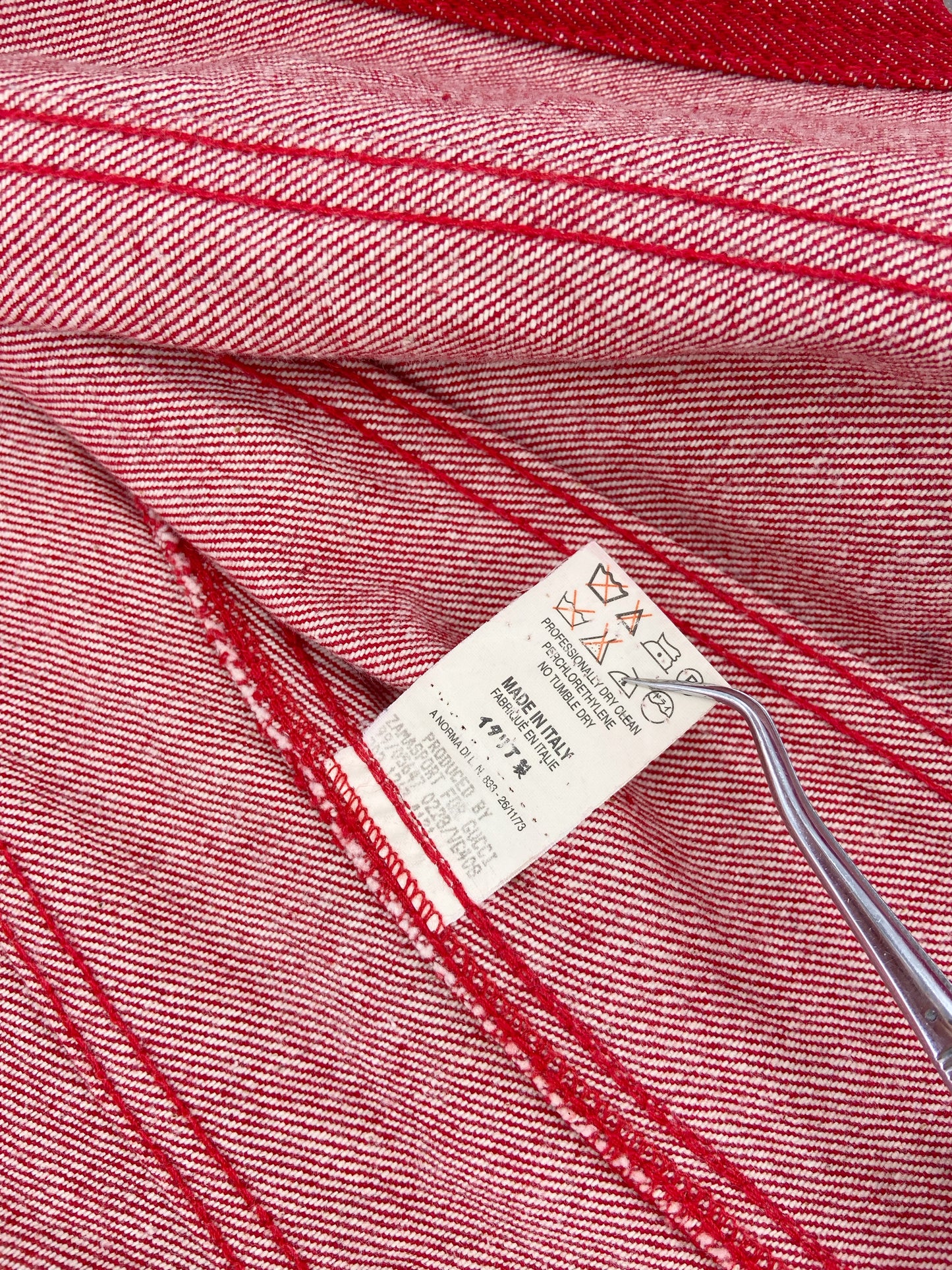 Gucci Fall 1999 Tom Ford Red Denim Jacket