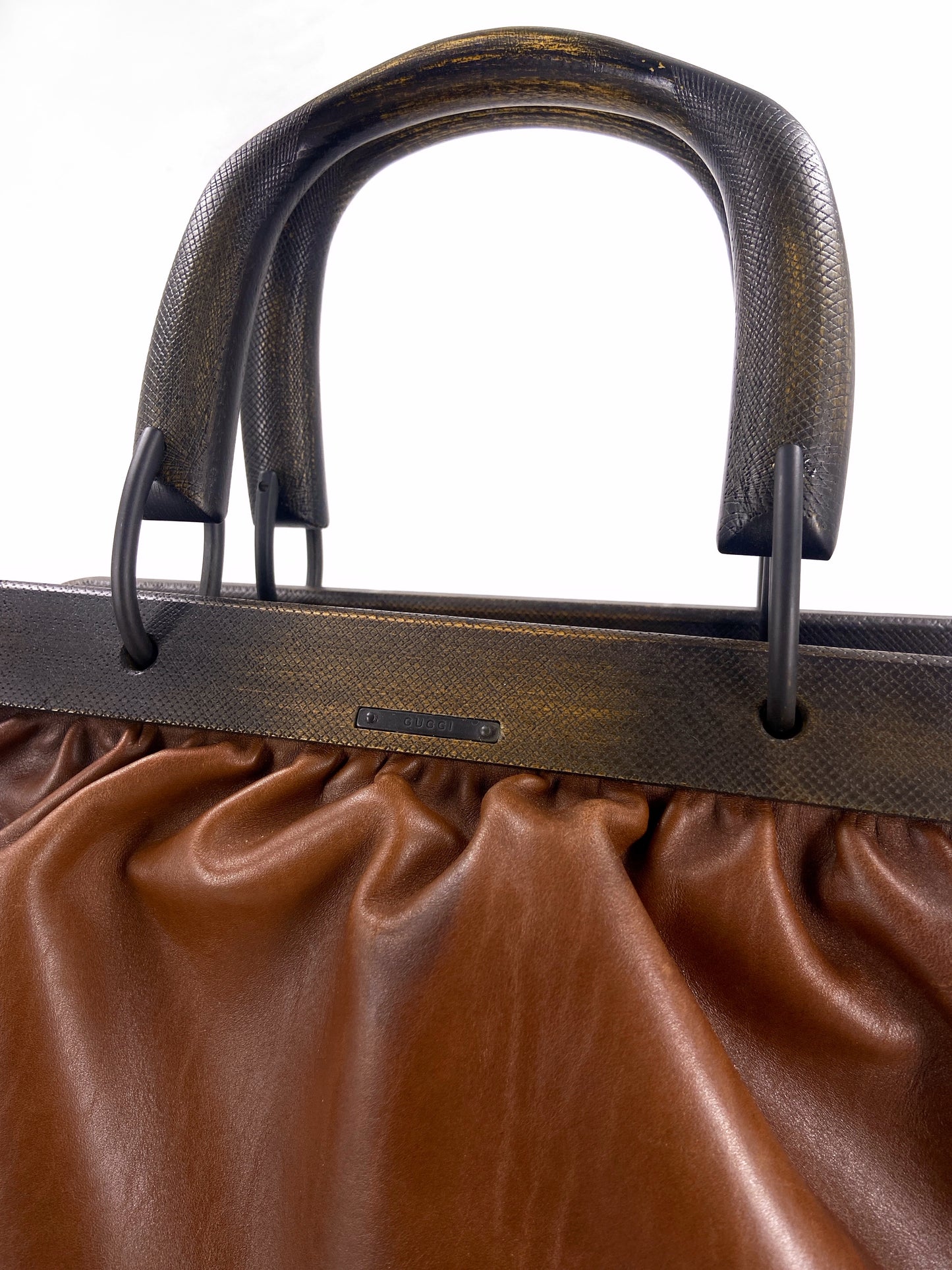 Gucci Fall 2002 Tom Ford Brown Buffalo Leather Doctors Bag