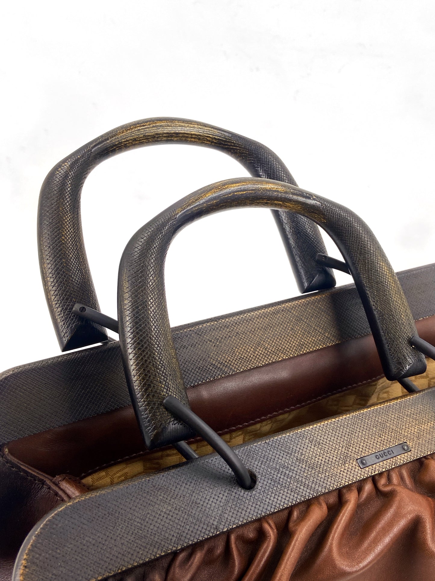 Gucci Fall 2002 Tom Ford Brown Buffalo Leather Doctors Bag