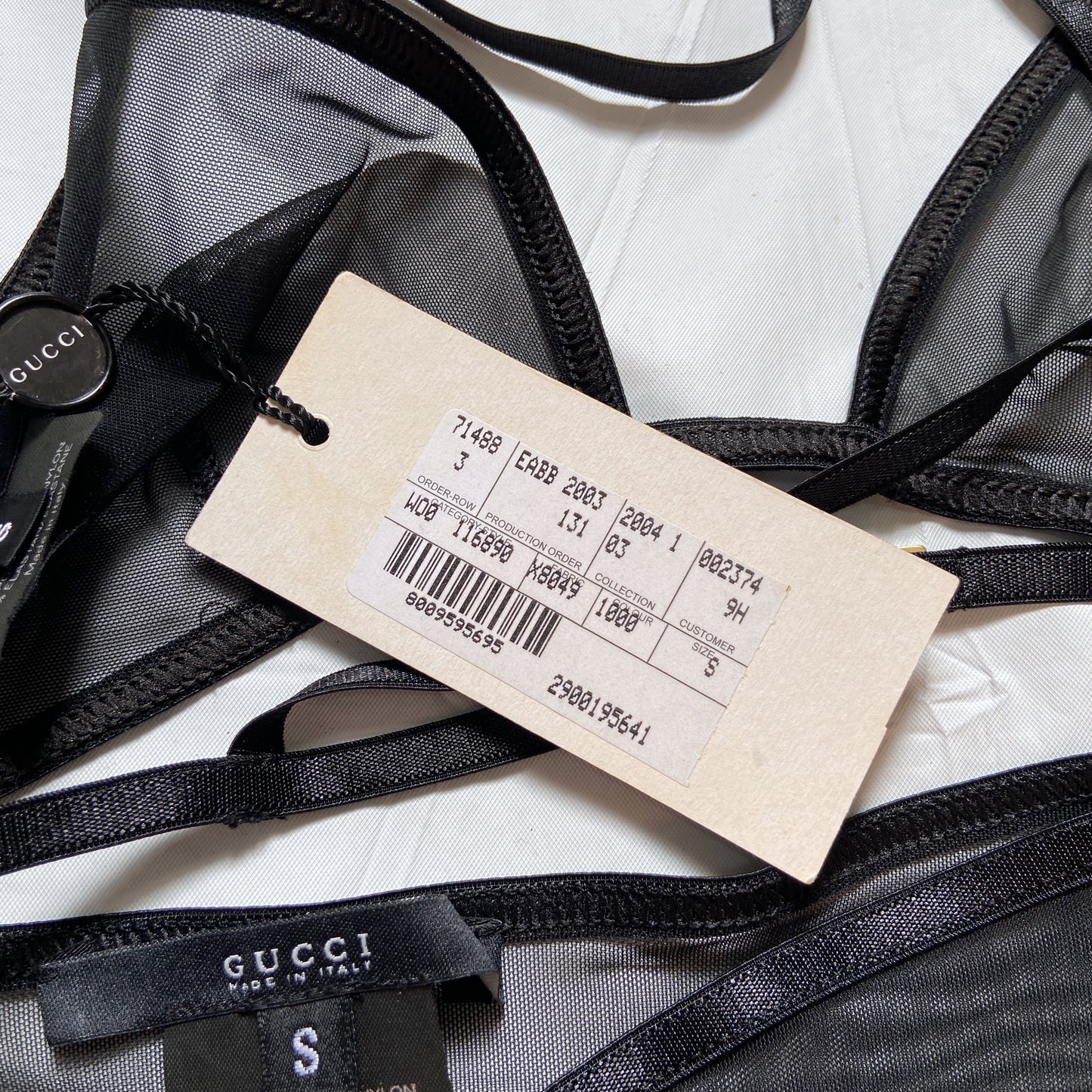 BWNT Gucci Spring 2004 Tom Ford Guccisima Sheer Mesh Bikini with Gold Logo