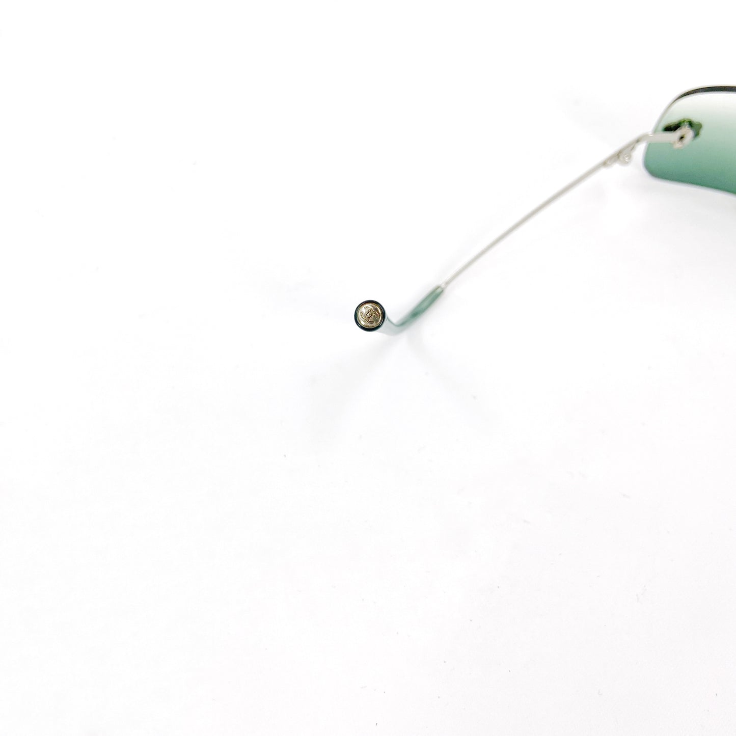 Chanel 2000 Y2K Karl Lagerfeld Rimless Teal Ombré Camellia Flower 4085 Sunglasses