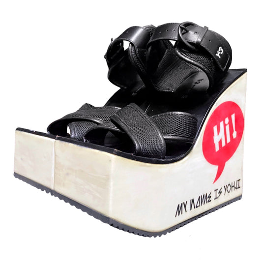 Y-3 Spring 2014 Yohji Yamamoto X Adidas “Hi! My Name Is YOHJI” Geta Platform Wedge Sandals