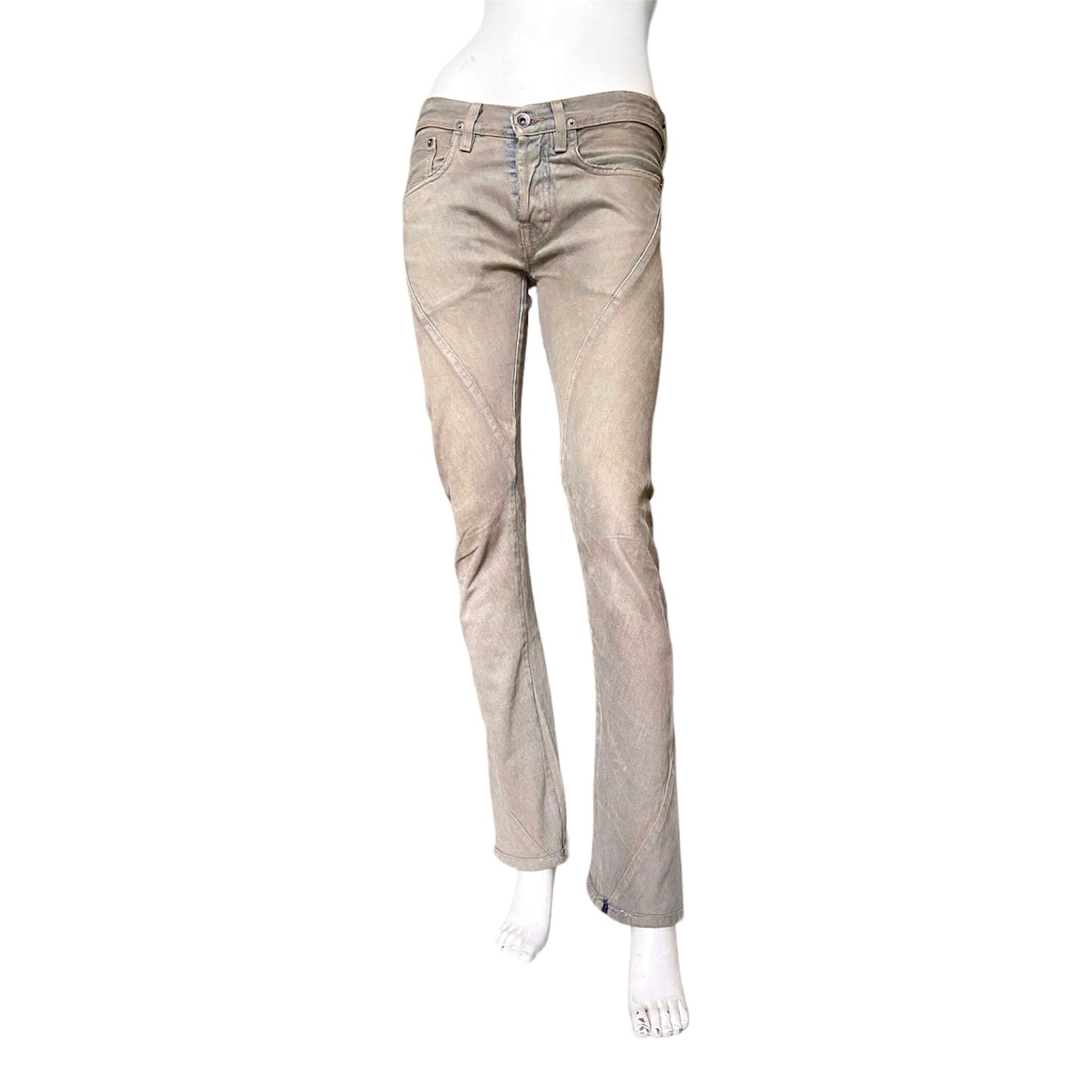 Rick Owens 2006 DRKSHDW Early Archive Spiral Cut Denim Jeans