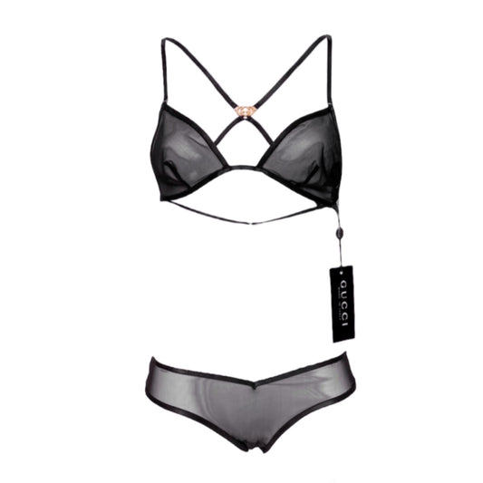 BWNT Gucci Spring 2004 Tom Ford Guccisima Sheer Mesh Bikini with Gold Logo