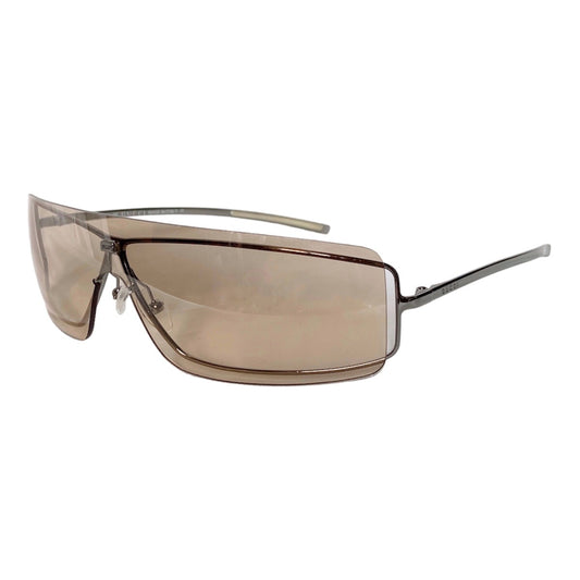 Gucci Tom Ford Matrix Rimless Brown Shield Sunglasses