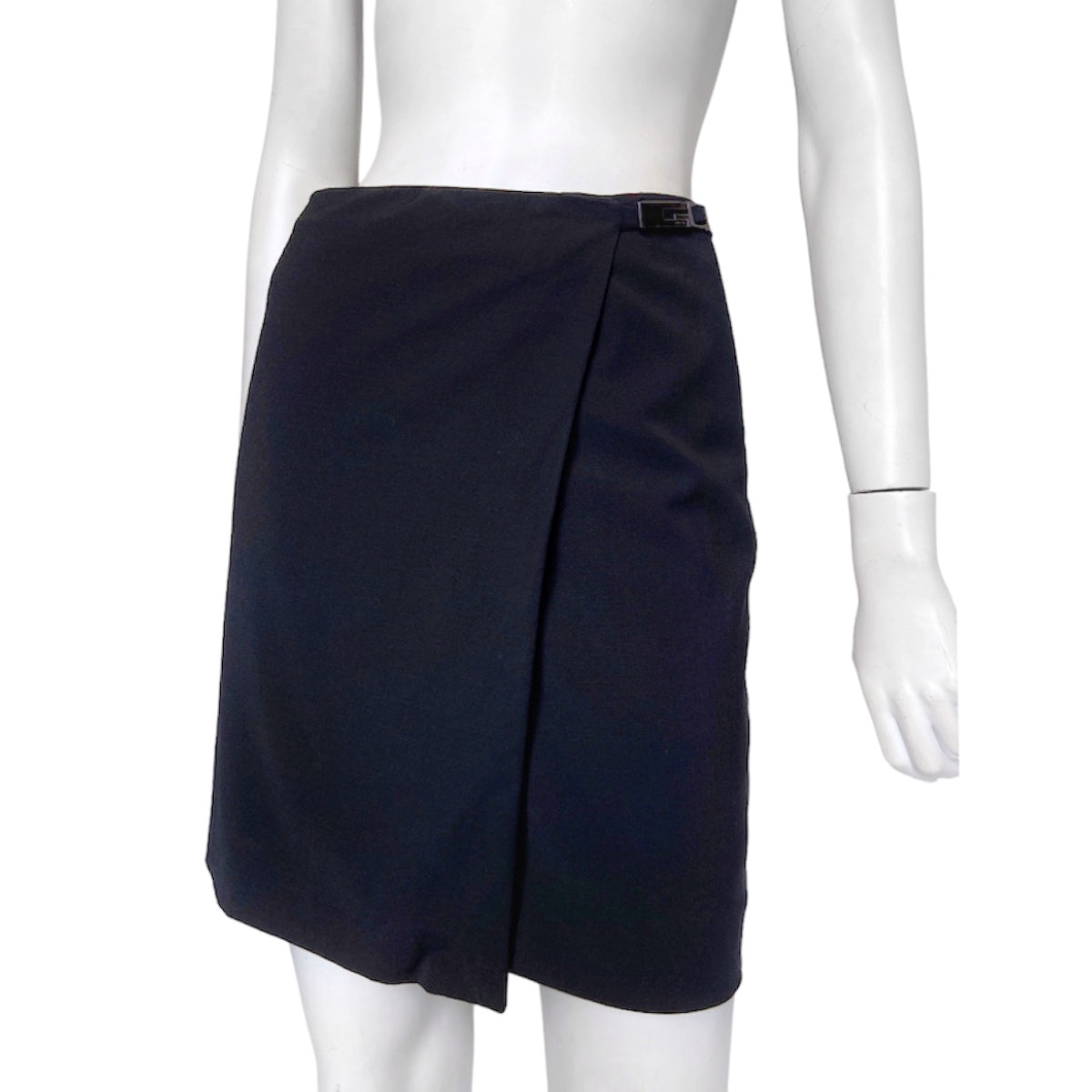 Gucci Spring 1998 Tom Ford G Belt Navy Wrap Skirt 38