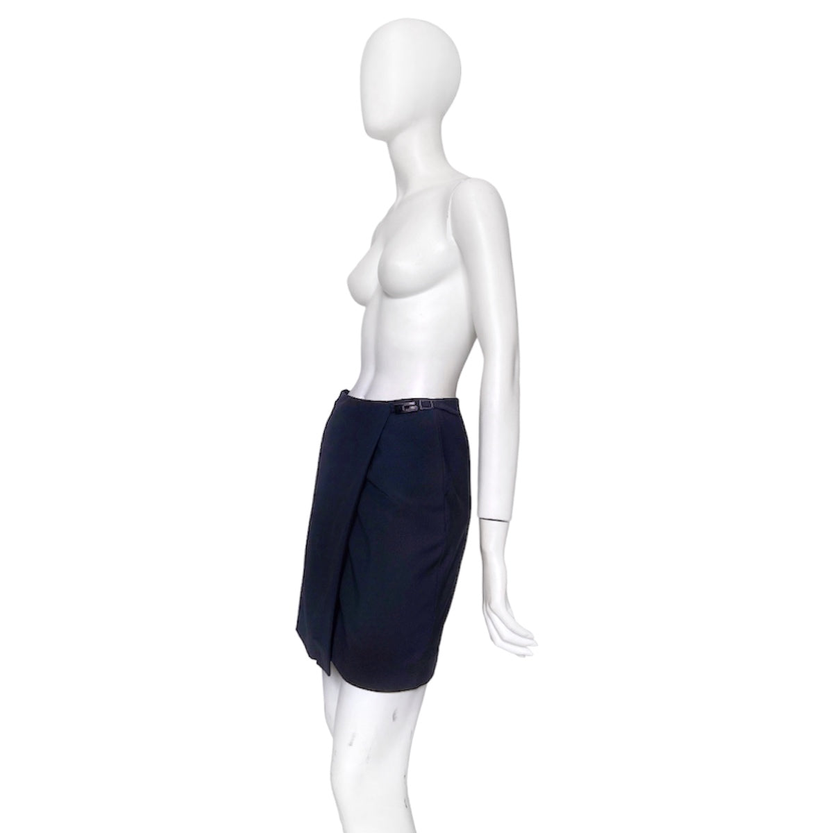 Gucci Spring 1998 Tom Ford G Belt Navy Wrap Skirt 38