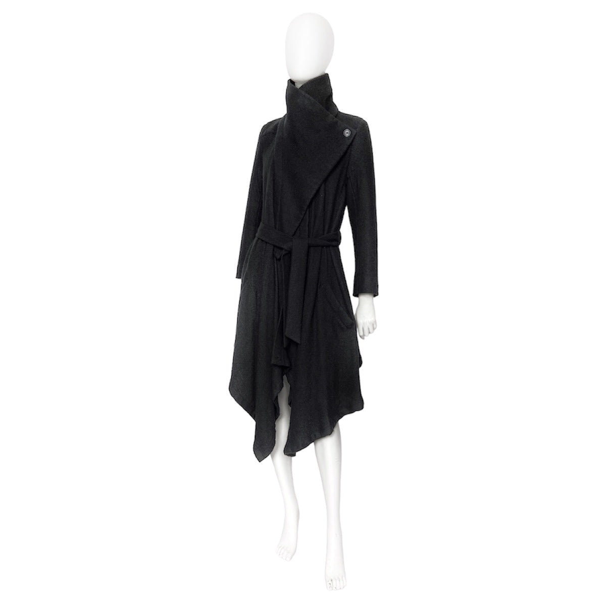 Ann Demeulemeester Fall 2012 Funnel Neck Black Coat 36