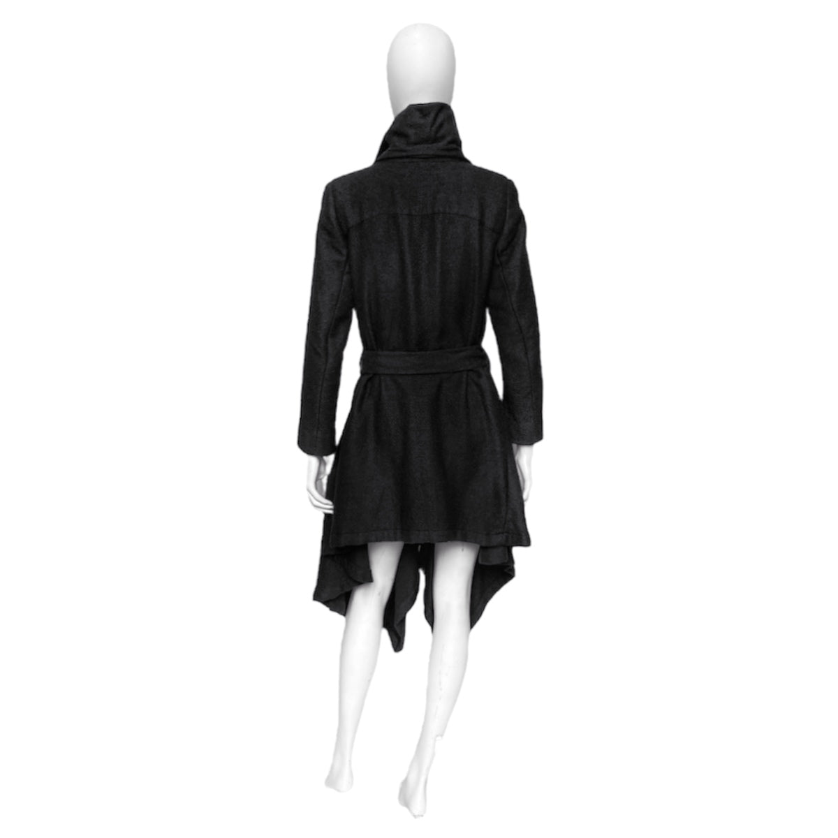 Ann Demeulemeester Fall 2012 Funnel Neck Black Coat 36