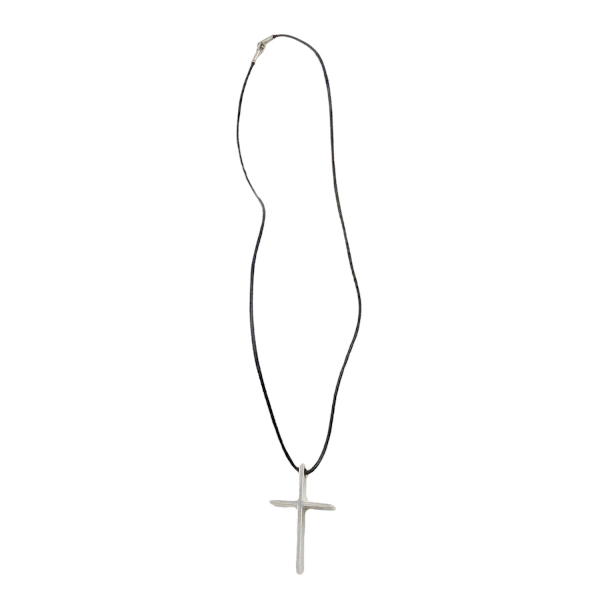 Gucci Fall 2002 3D 925 Sterling Silver Cross with Leather Strap