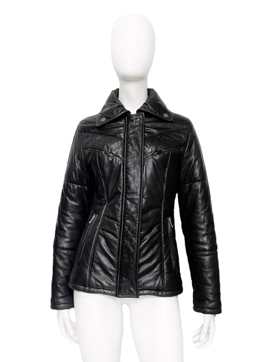 Gucci Fall 1998 Tom Ford Lambskin Leather Quilted Down Puffer Jacket 40