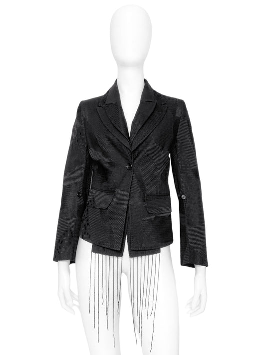 Ann Demeulemeester Spring 2012 Embroidered Beaded Silk Blazer Jacket