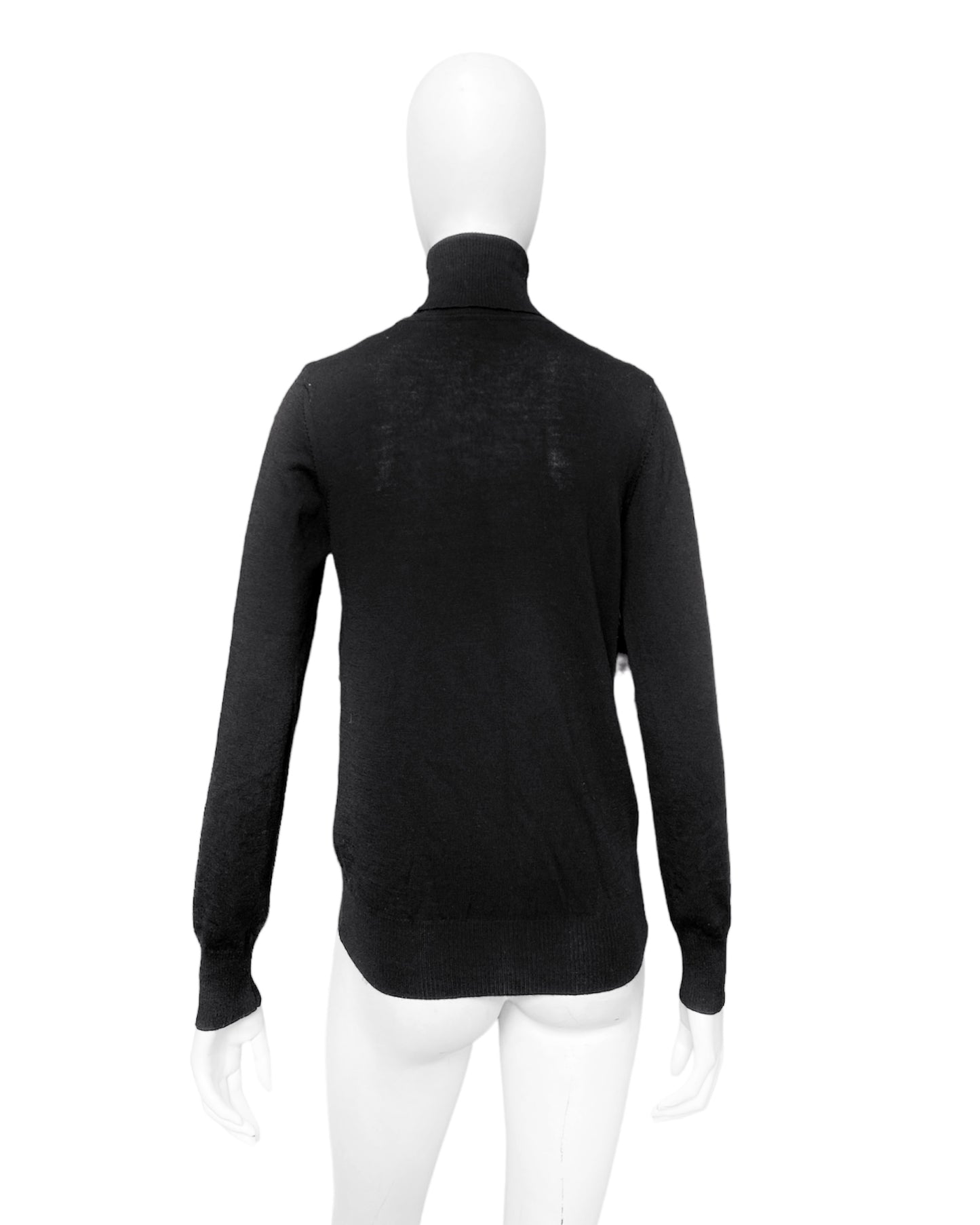 Dior Fall 2006 Galliano Black Logo Knit Turtleneck Sweater