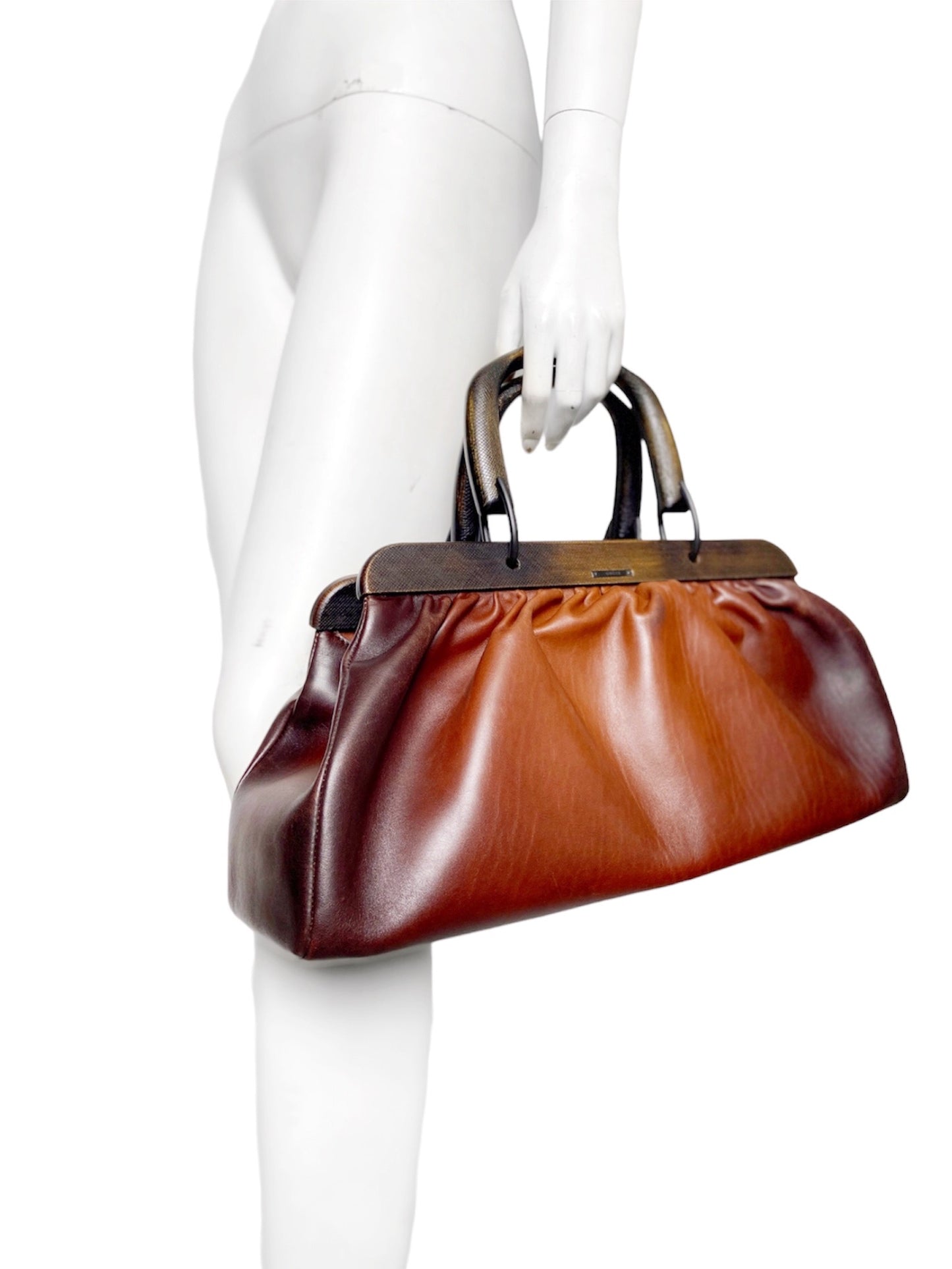 Gucci Fall 2002 Tom Ford Brown Buffalo Leather Doctors Bag