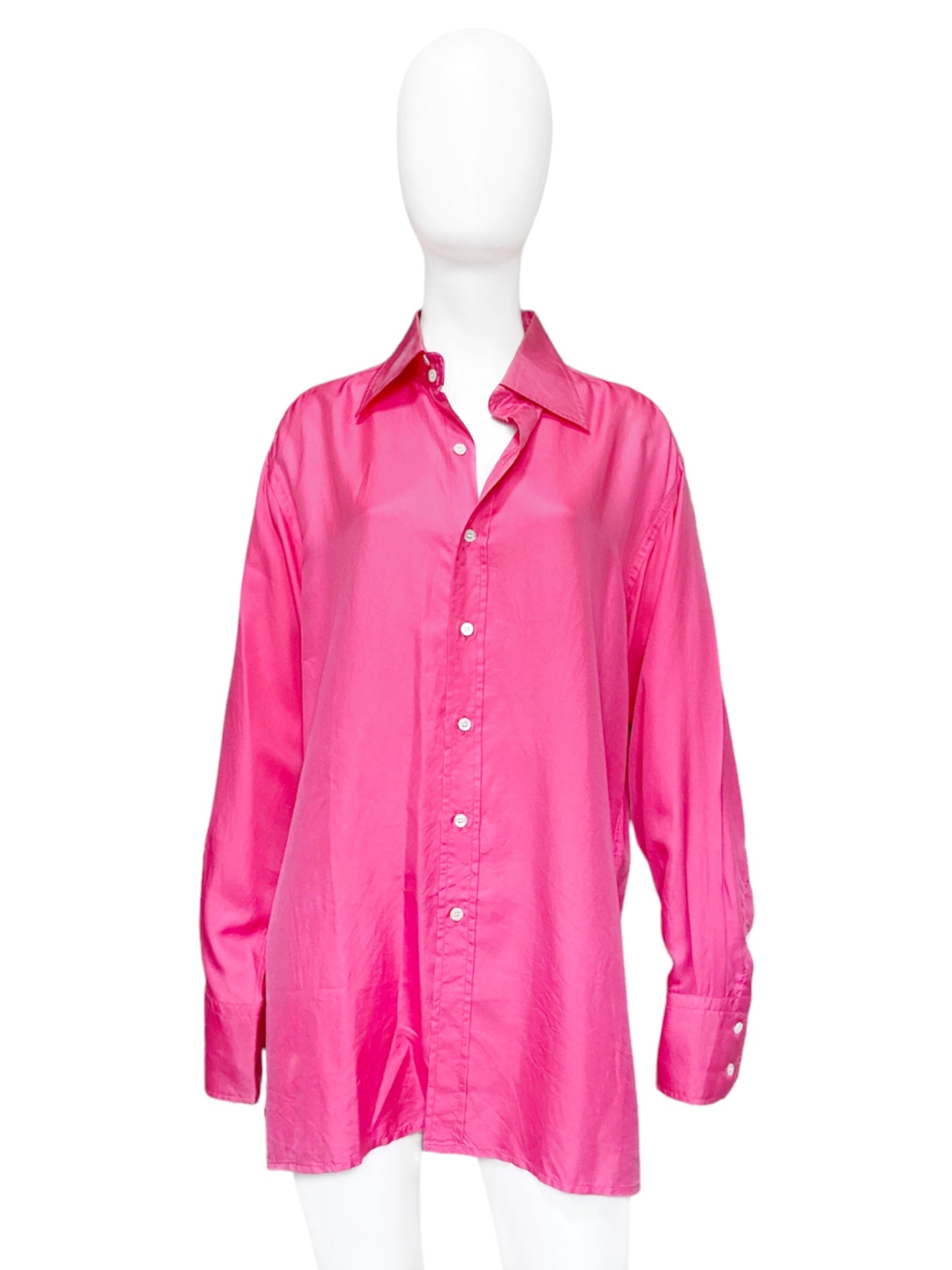 Gucci Fall 1997 Tom Ford Men s Pink Silk Dress Shirt Dusty Archive