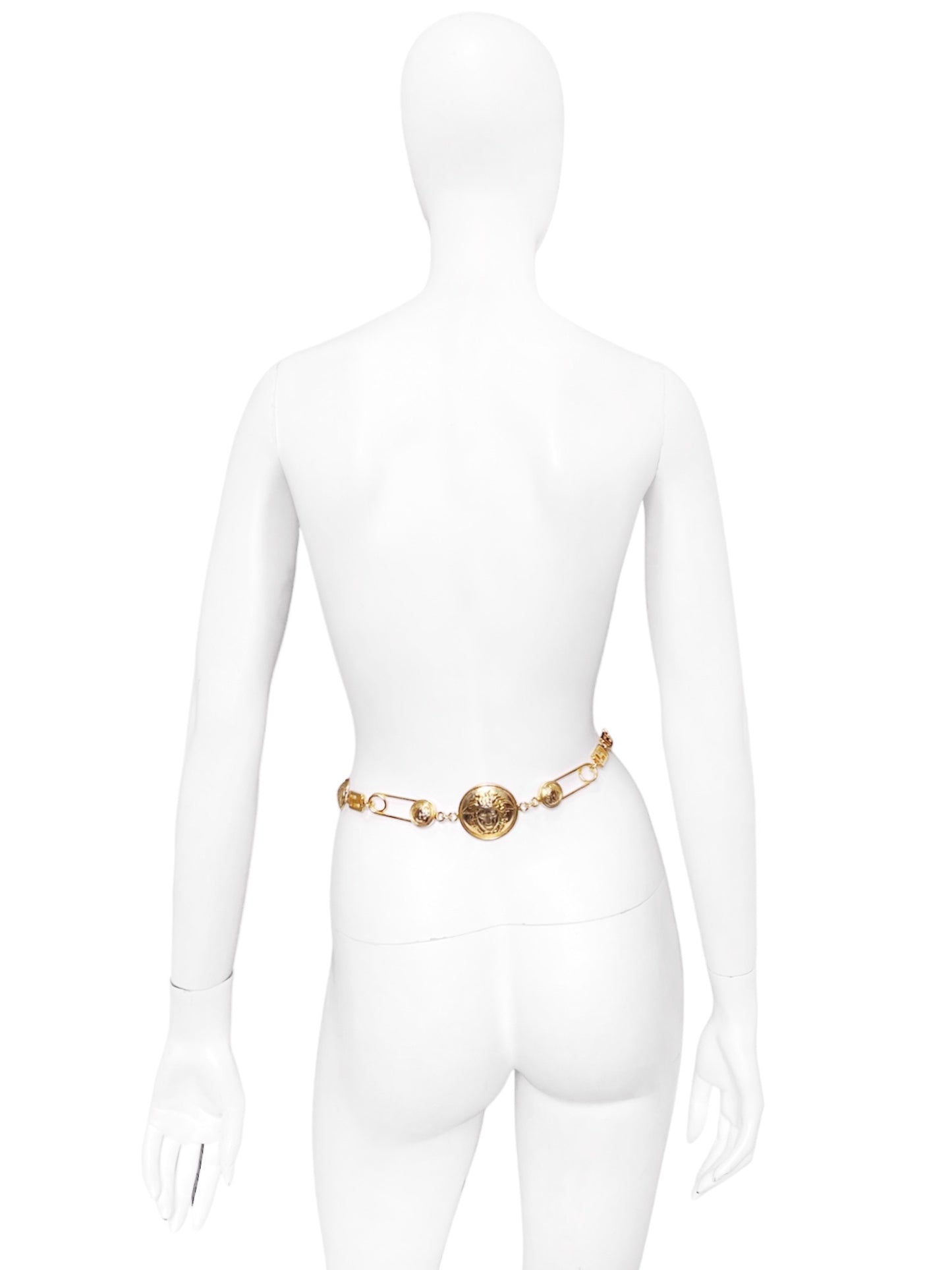 Gianni Versace Iconic Spring 1994 Gold Safety Pin Chain Belt