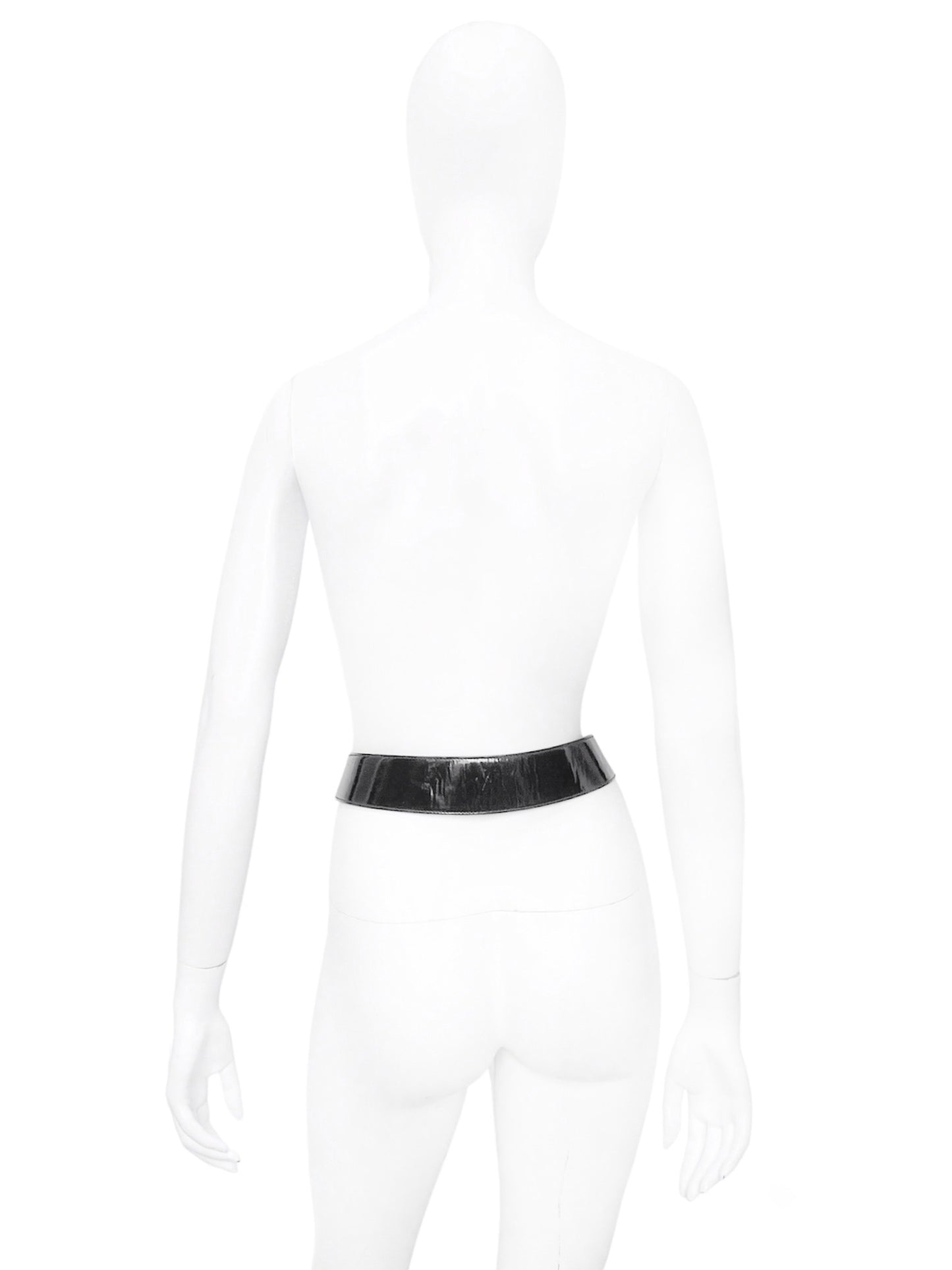 Gucci Fall 1995 Tom Ford Iconic Black Oversized Horsebit Patent Leather Belt 28