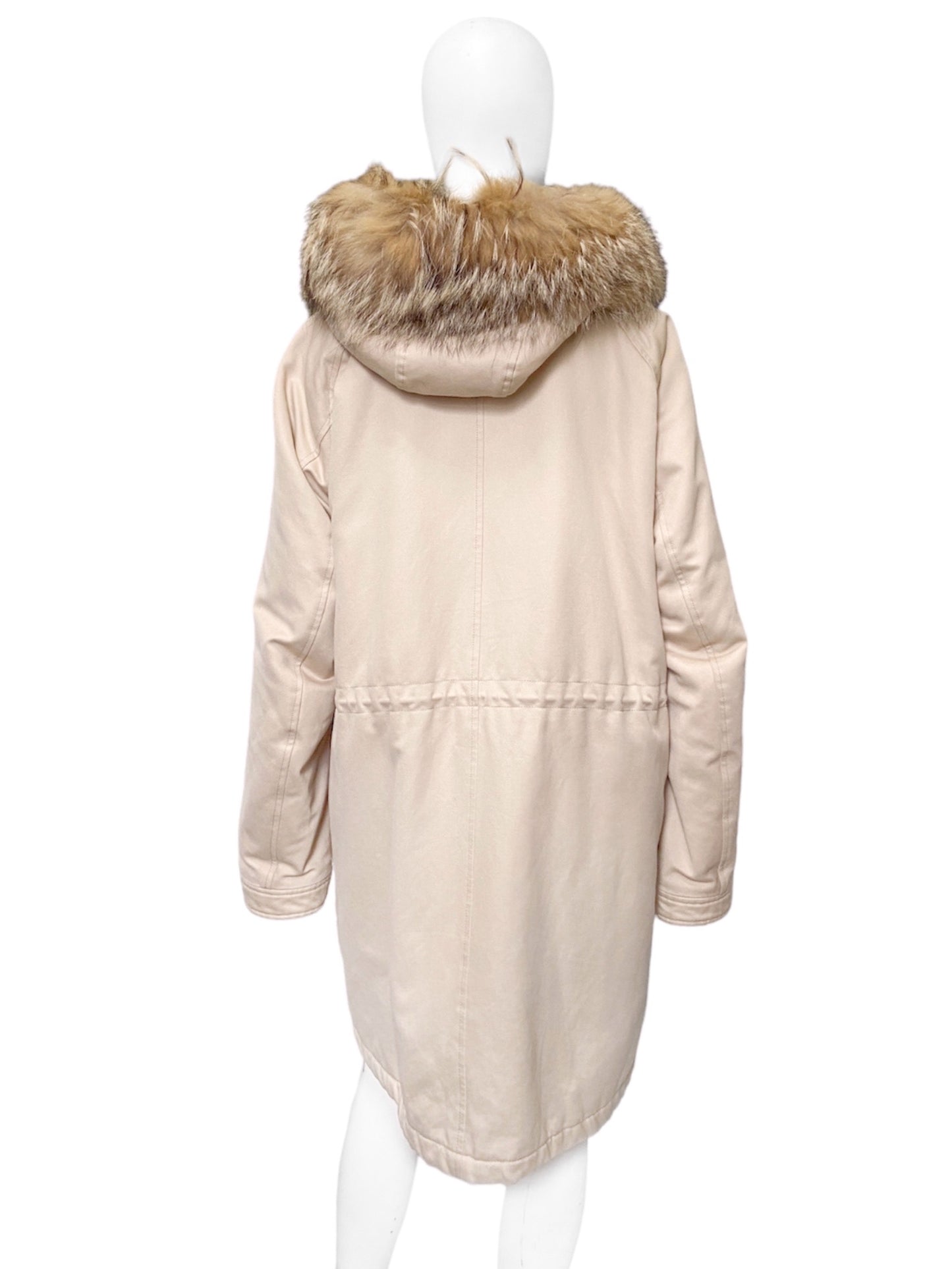 Gucci Fall 1998 Tom Ford Menswear Coyote Fur Hood N-3B Heavyweight Military Winter Coat 48