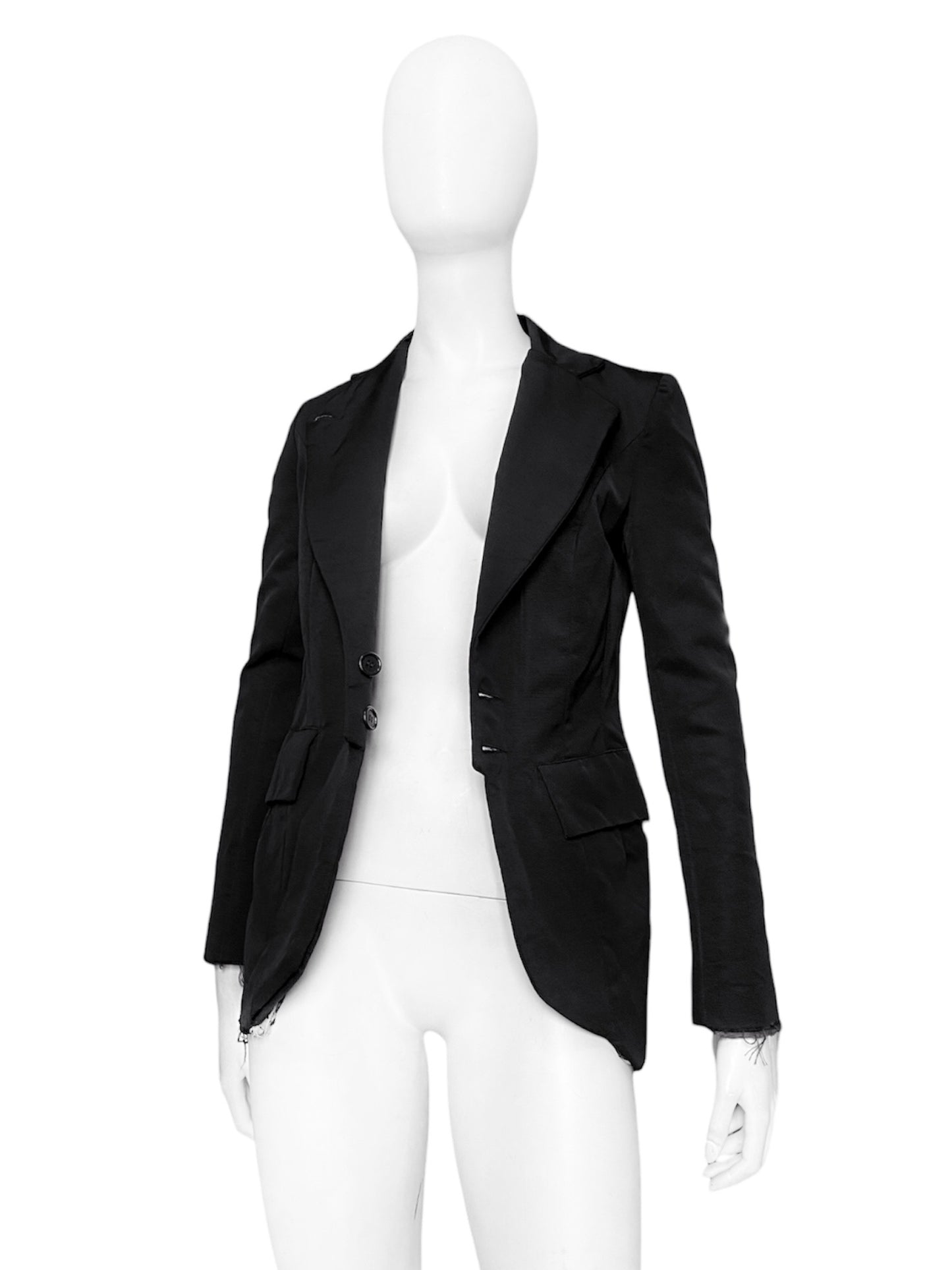 BWNT Elena Dawson 2014 Black Classic Silk Blazer XS