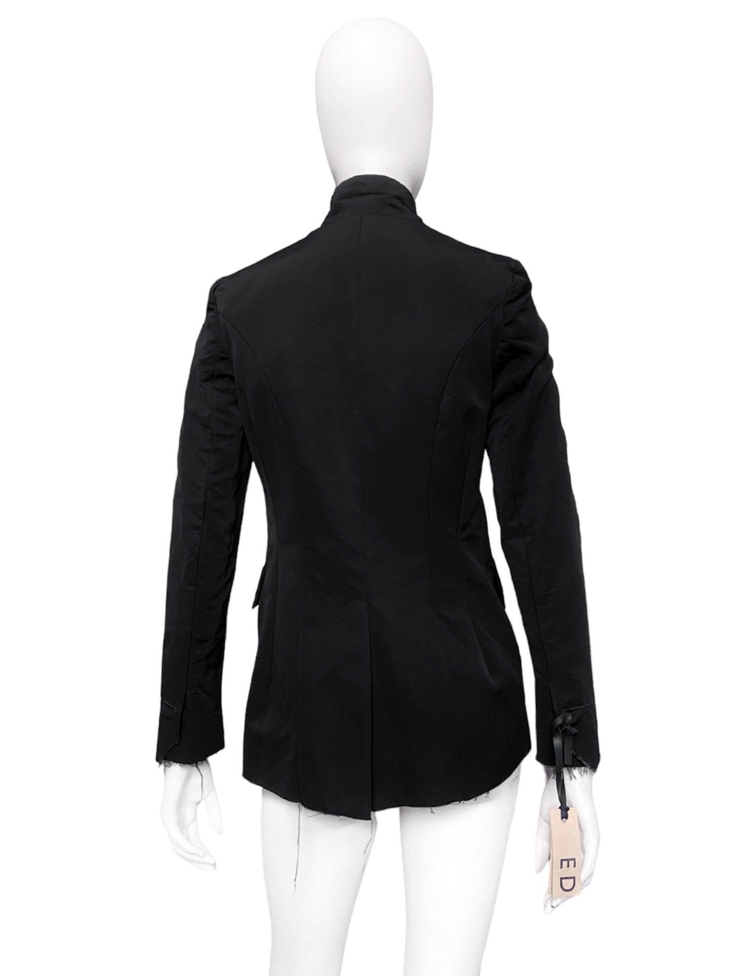 BWNT Elena Dawson 2014 Black Classic Silk Blazer XS