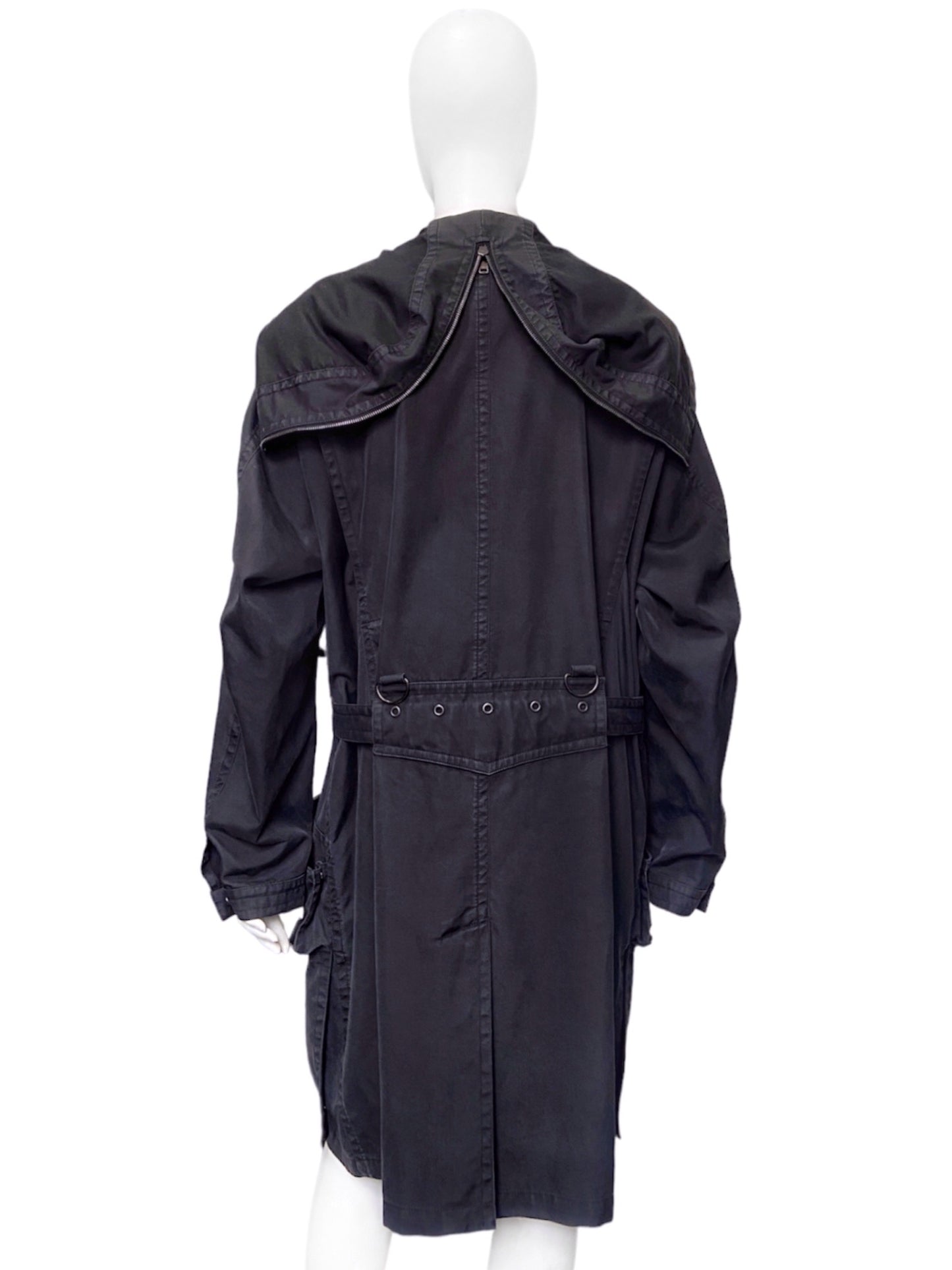 Gucci Spring 2002 Tom Ford Men’s Technical Military N-2B Navy Parka Coat Jacket 48