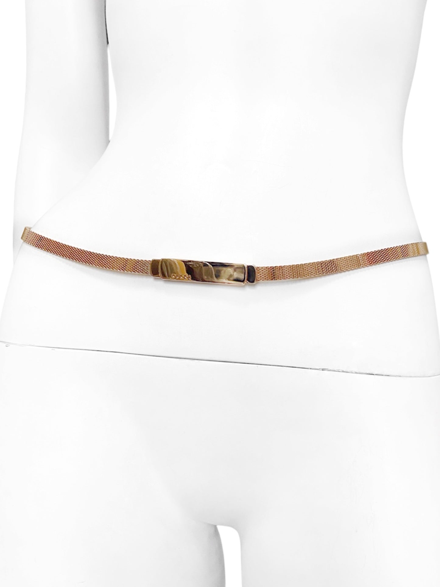 Gucci Fall 1996 Tom Ford Gold Mesh Skinny Snake Chain Belt 30