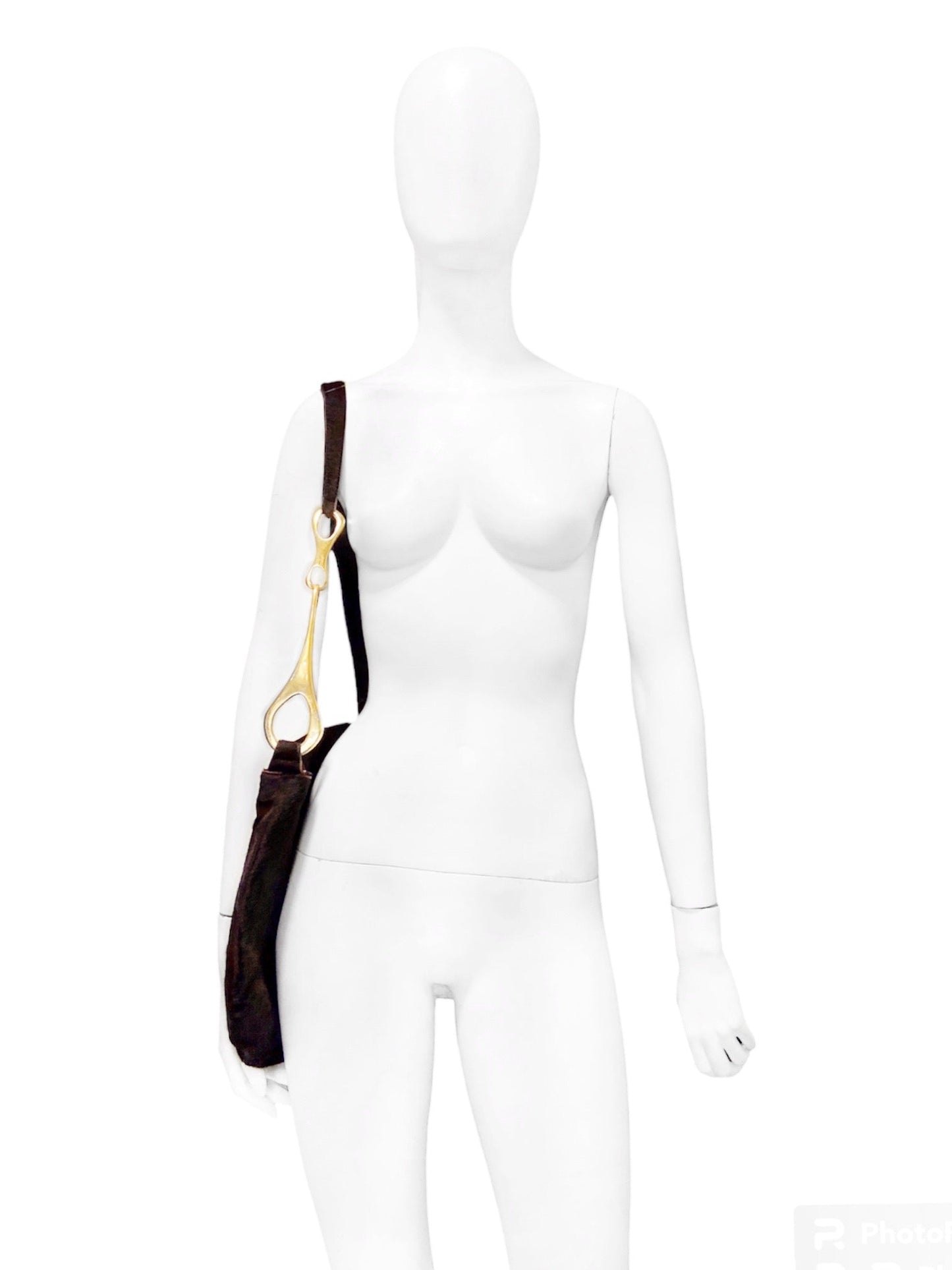 Gucci Fall 1996 Tom Ford Gold Horsebit Brown Pony Hair Shoulder Bag