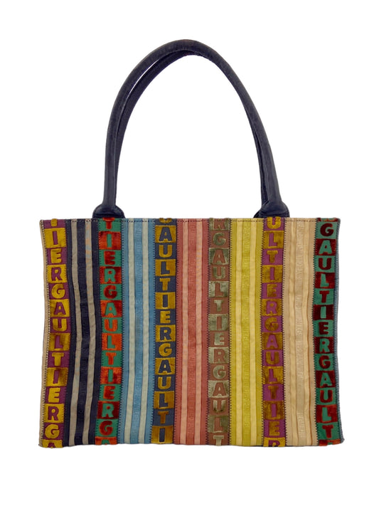 Jean Paul Gaultier Patchwork Velvet Nylon Logo Handbag Bag